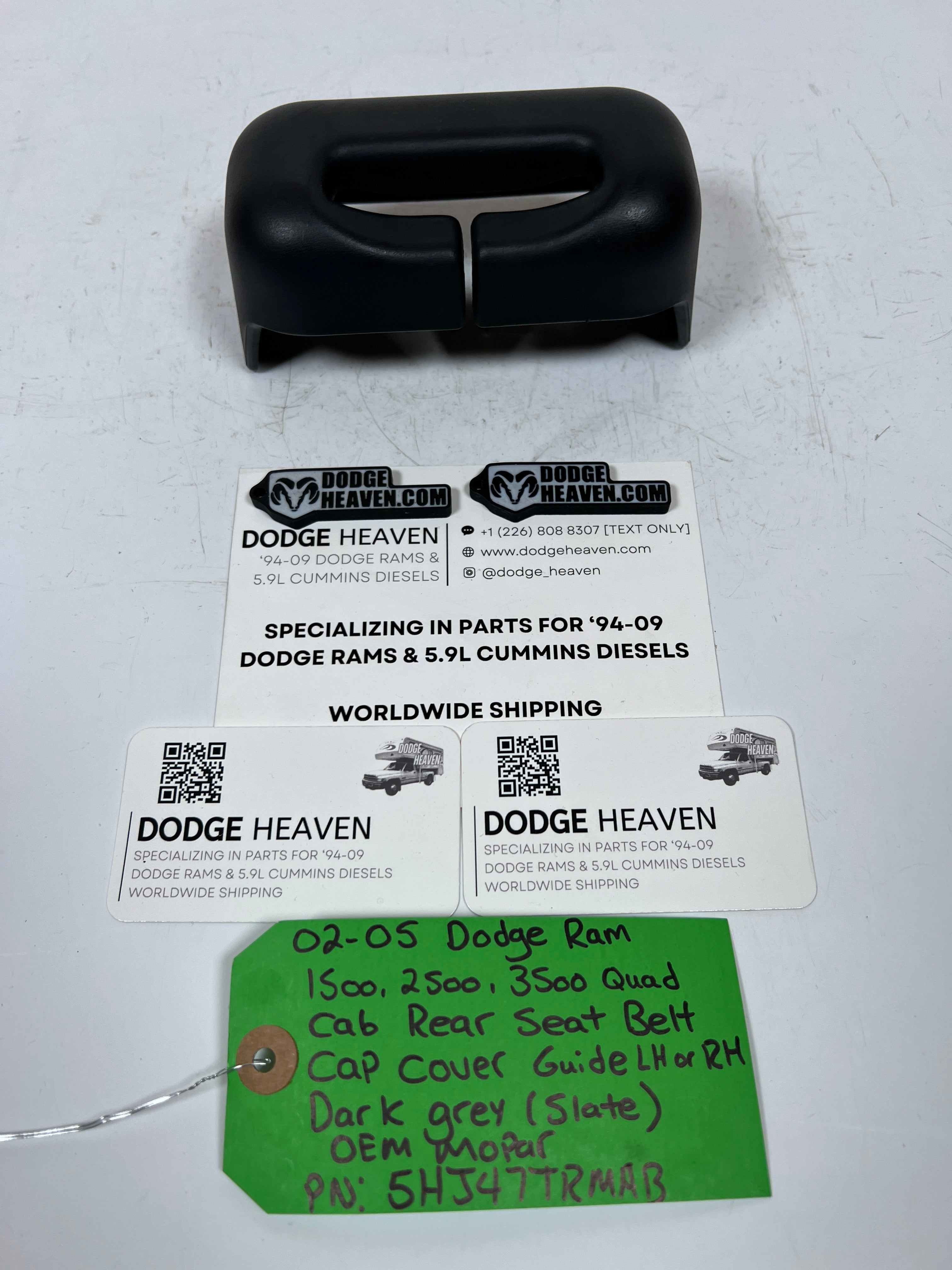 2002-2005 Dodge Ram Quad Cab Rear Seat Belt Cap Cover Guild Trim Dark Grey