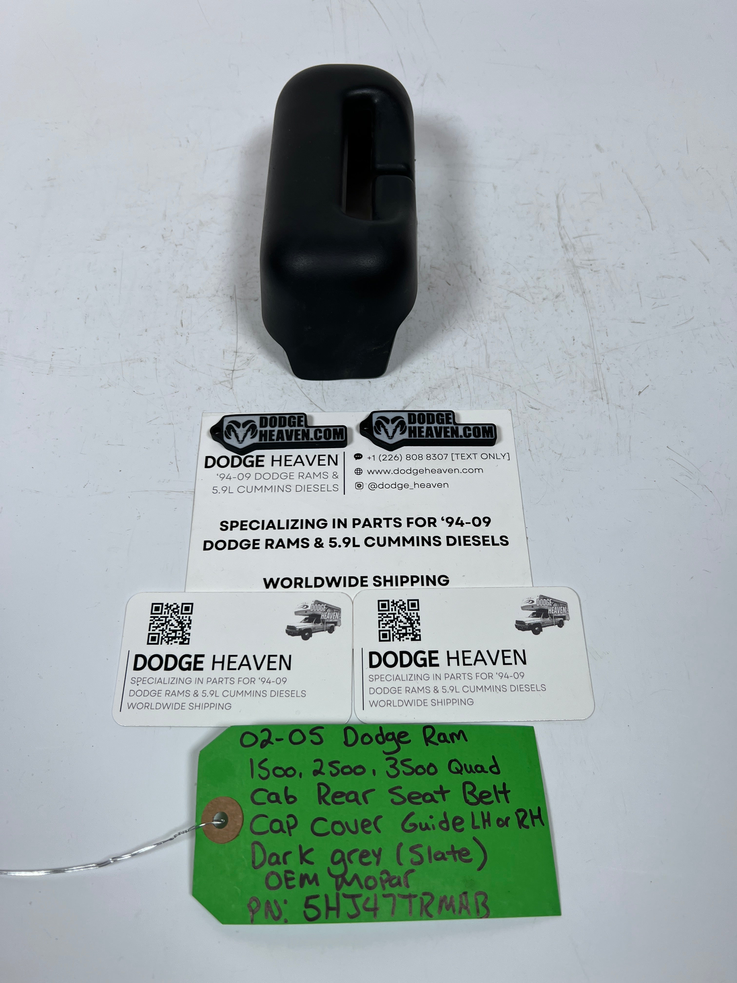 2002-2005 Dodge Ram Quad Cab Rear Seat Belt Cap Cover Guild Trim Dark Grey