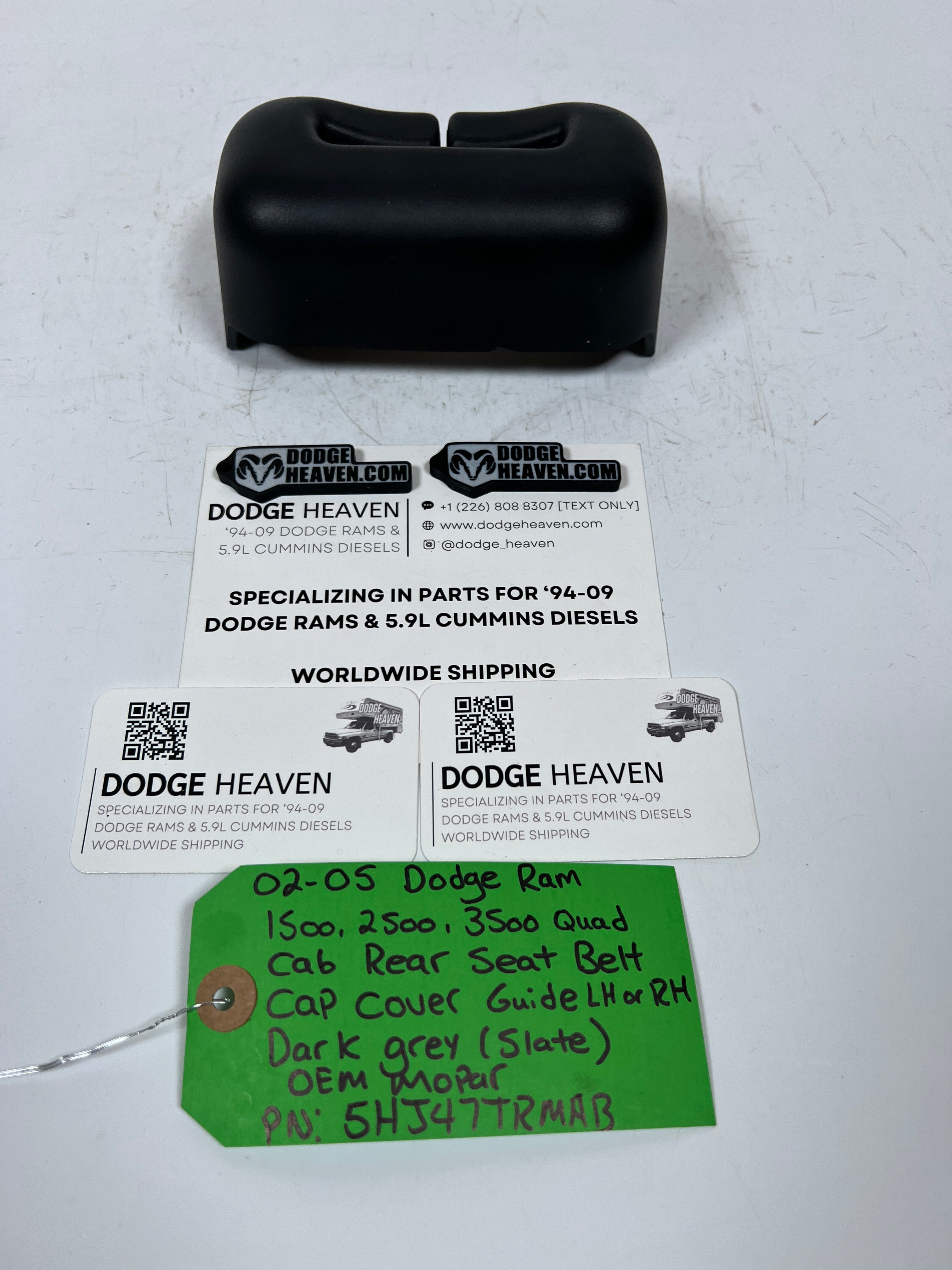 2002-2005 Dodge Ram Quad Cab Rear Seat Belt Cap Cover Guild Trim Dark Grey