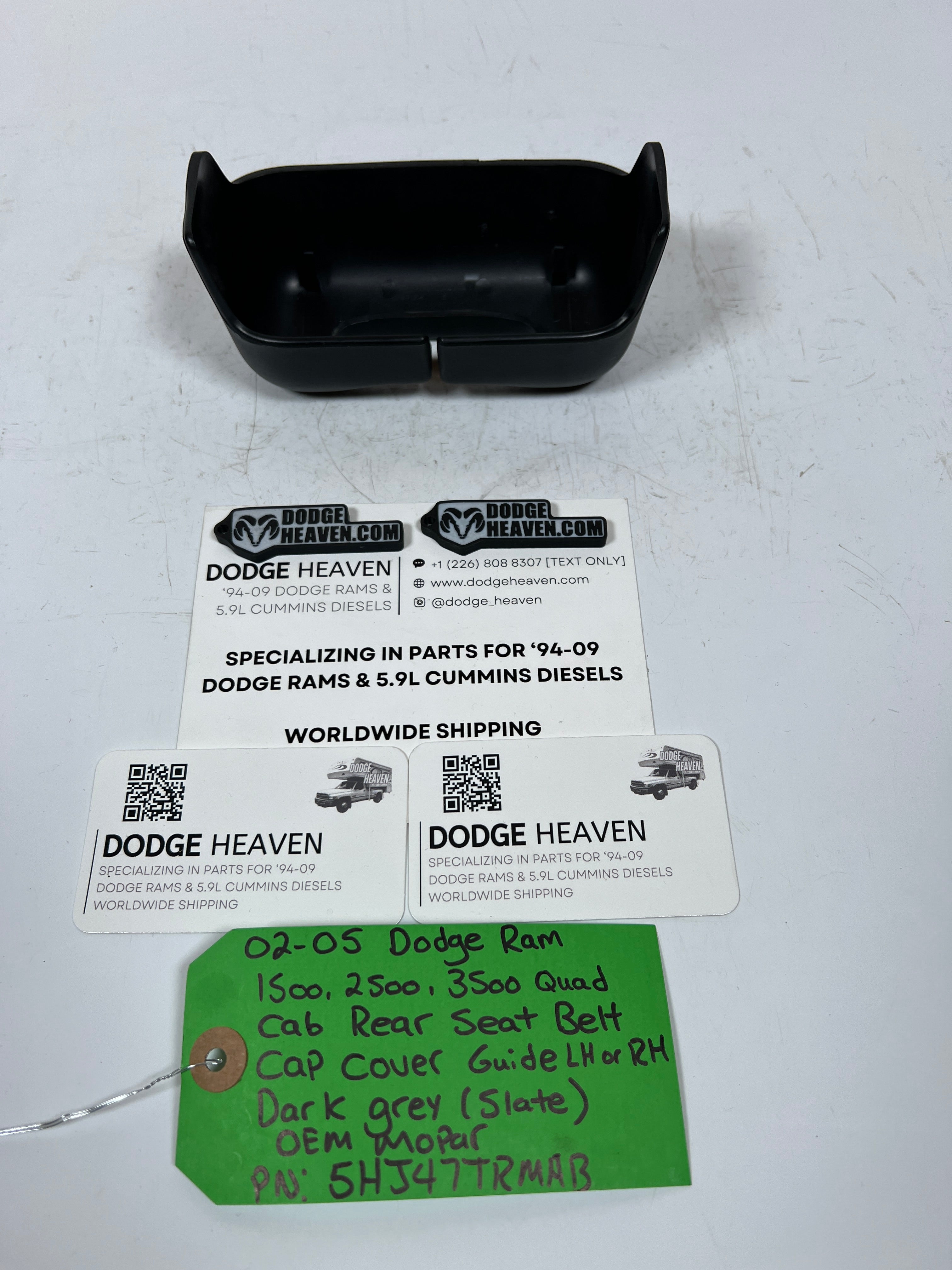 2002-2005 Dodge Ram Quad Cab Rear Seat Belt Cap Cover Guild Trim Dark Grey