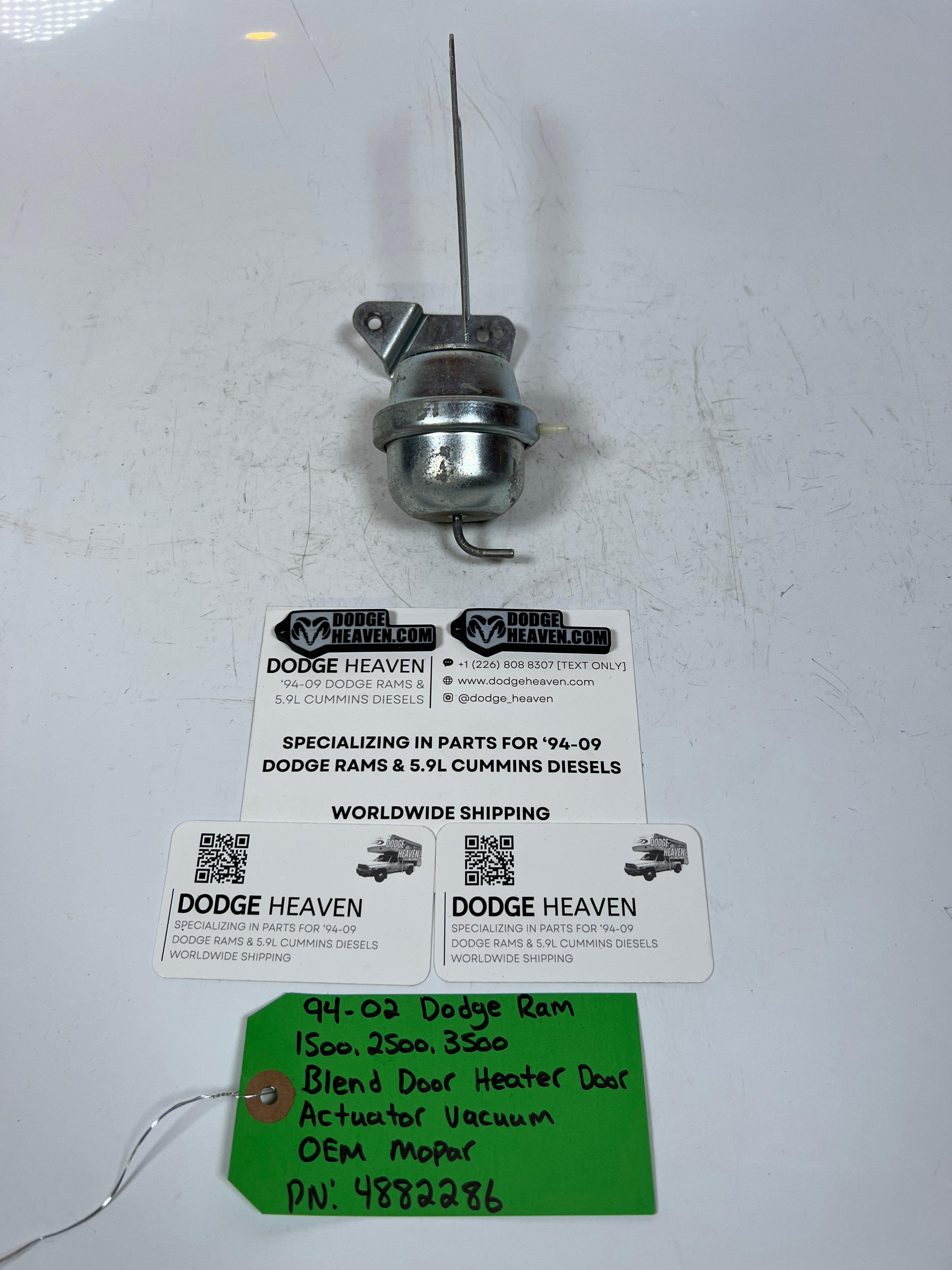 1994-2002 Dodge Ram Blend Door Heater Door Acutuator Vacuum