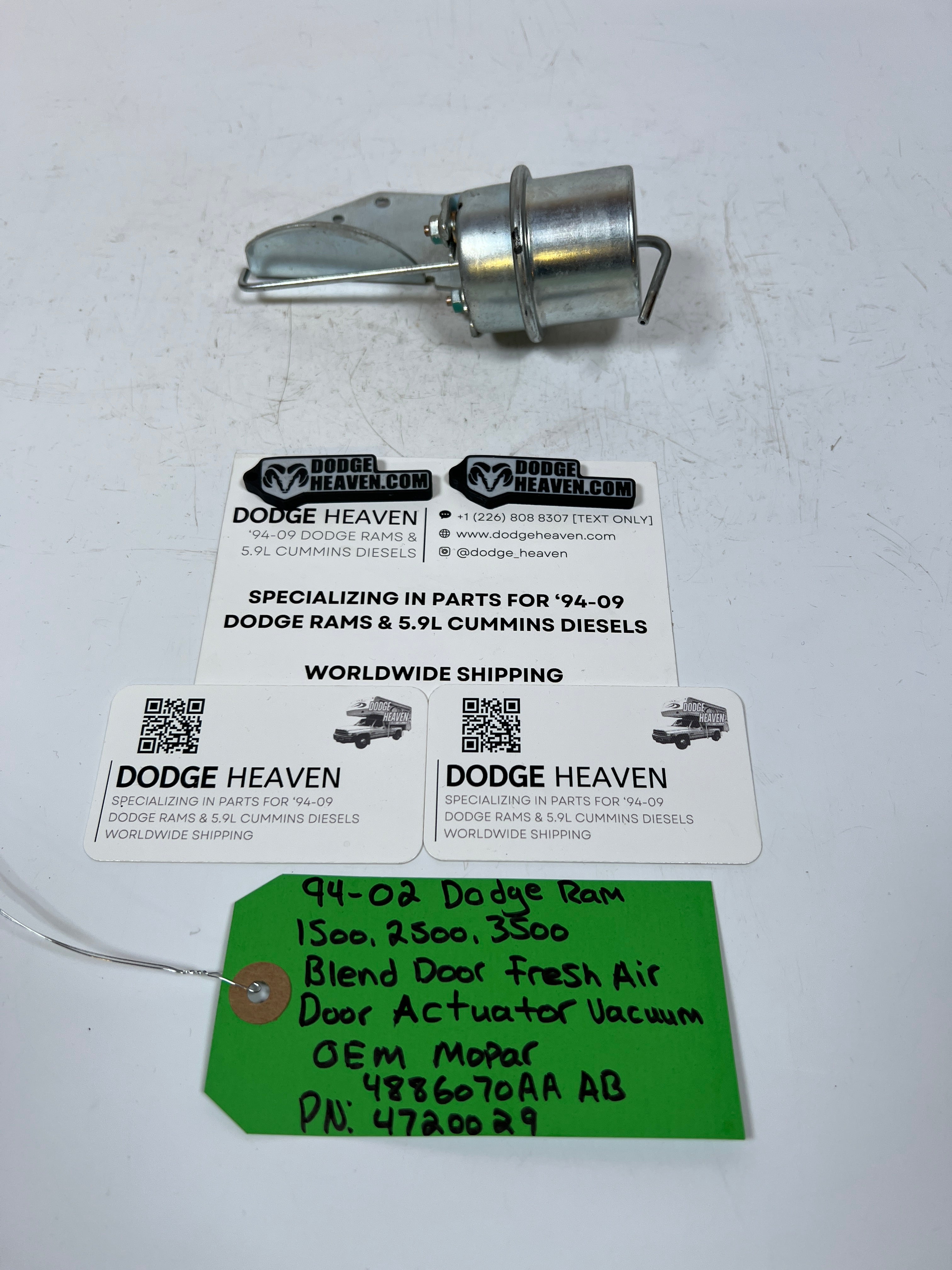 1994-2002 Dodge Ram Blend Door Fresh Air Door Actuator Vacuum