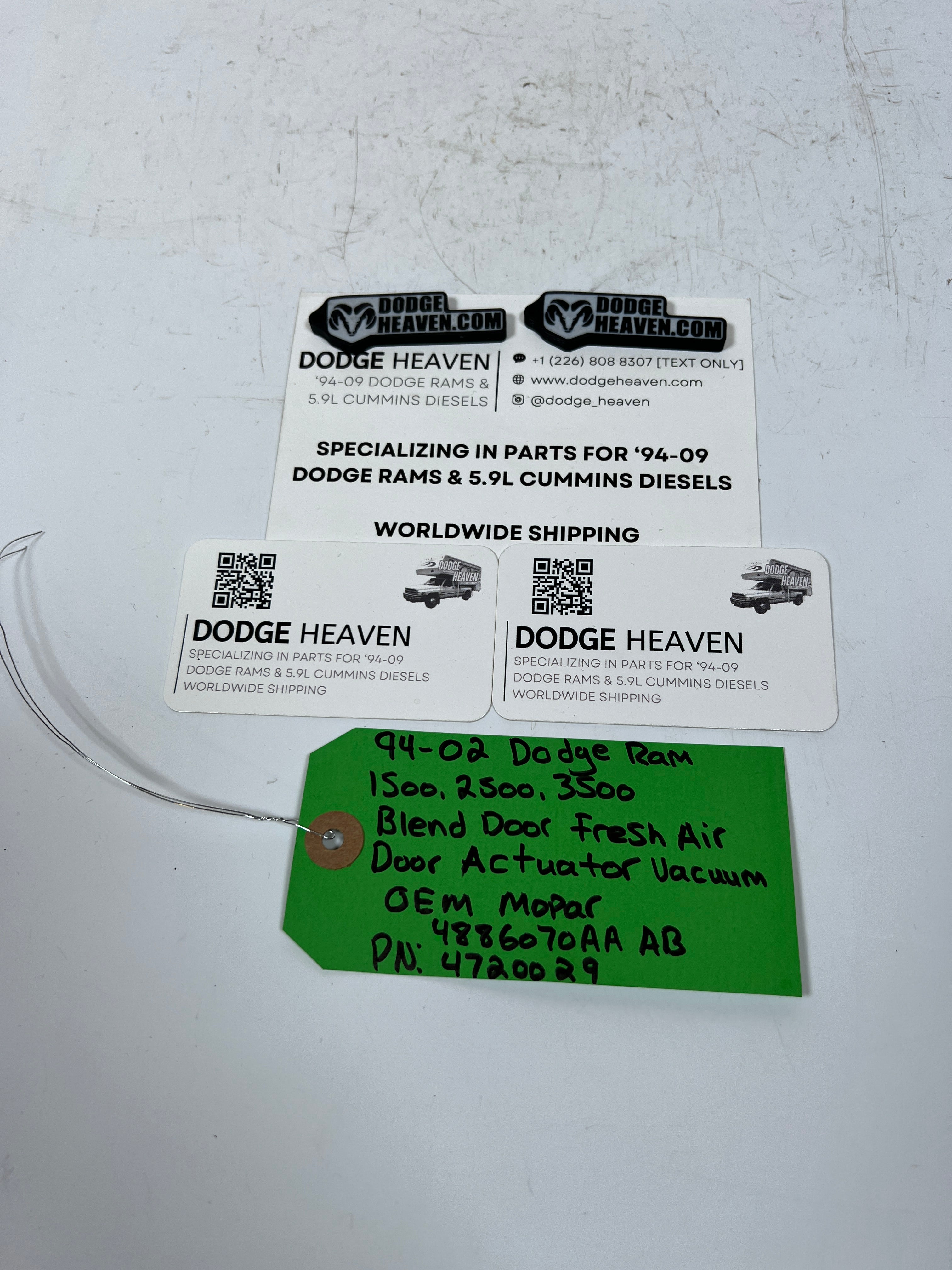 1994-2002 Dodge Ram Blend Door Fresh Air Door Actuator Vacuum
