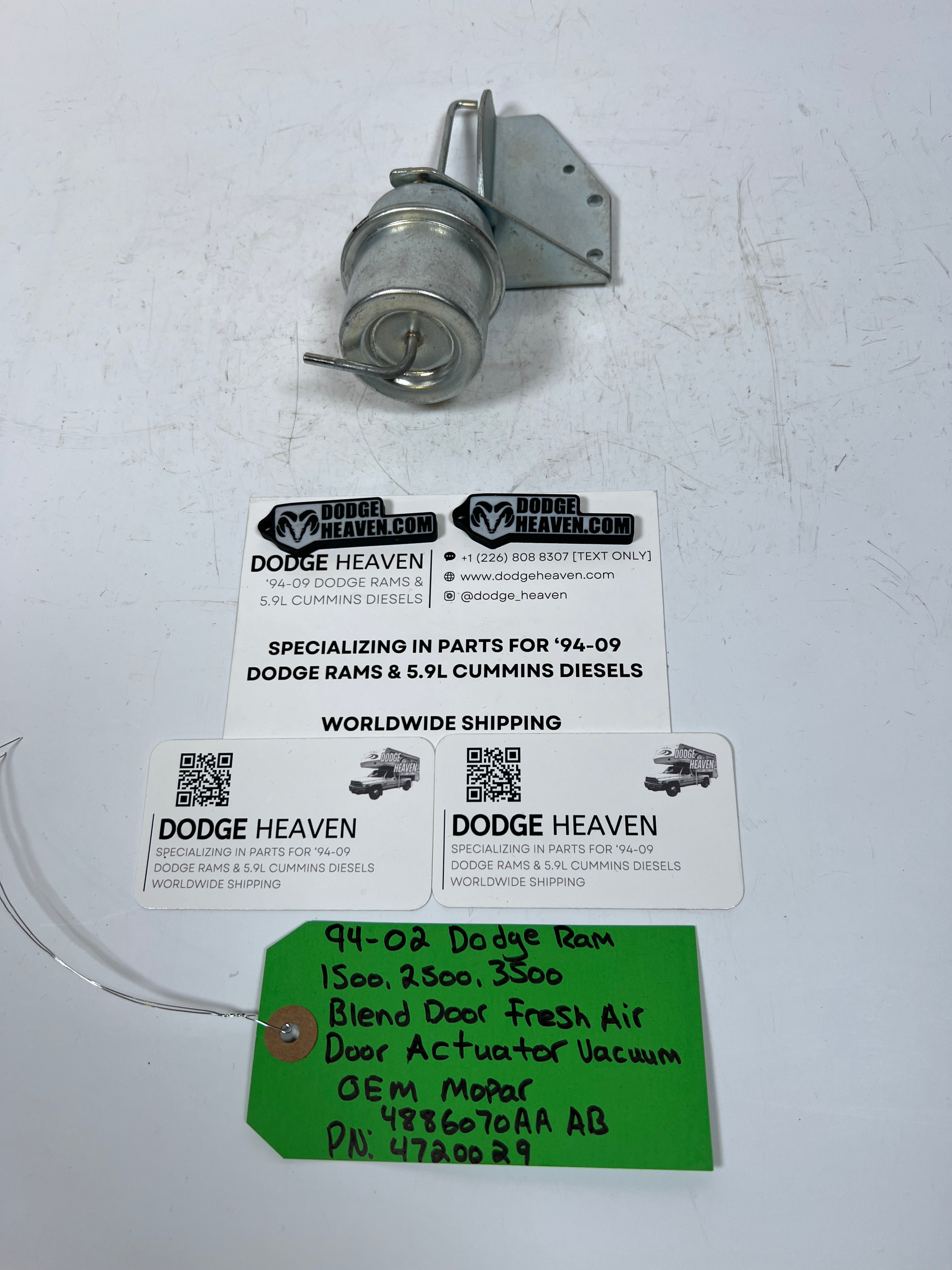 1994-2002 Dodge Ram Blend Door Fresh Air Door Actuator Vacuum
