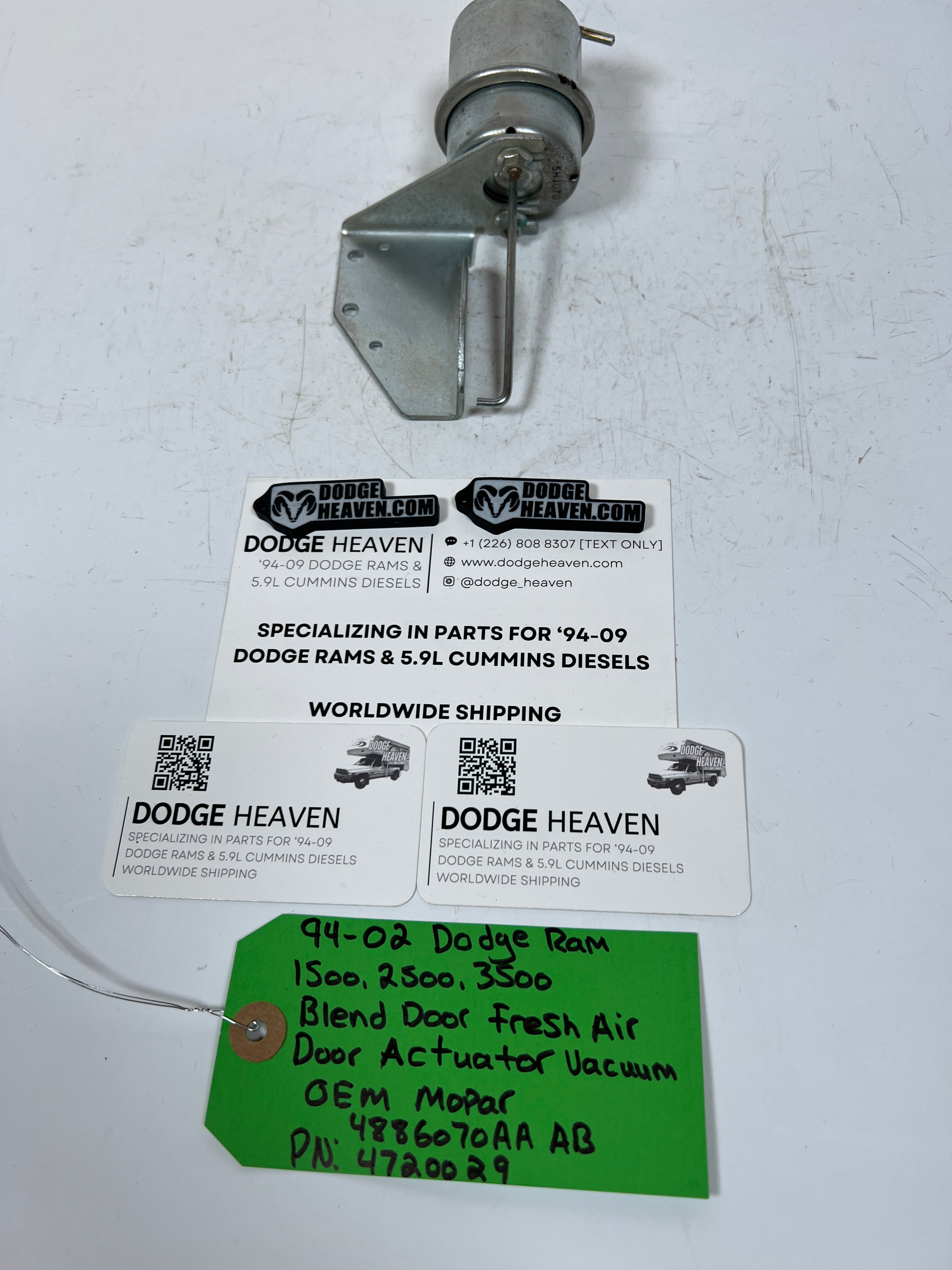 1994-2002 Dodge Ram Blend Door Fresh Air Door Actuator Vacuum