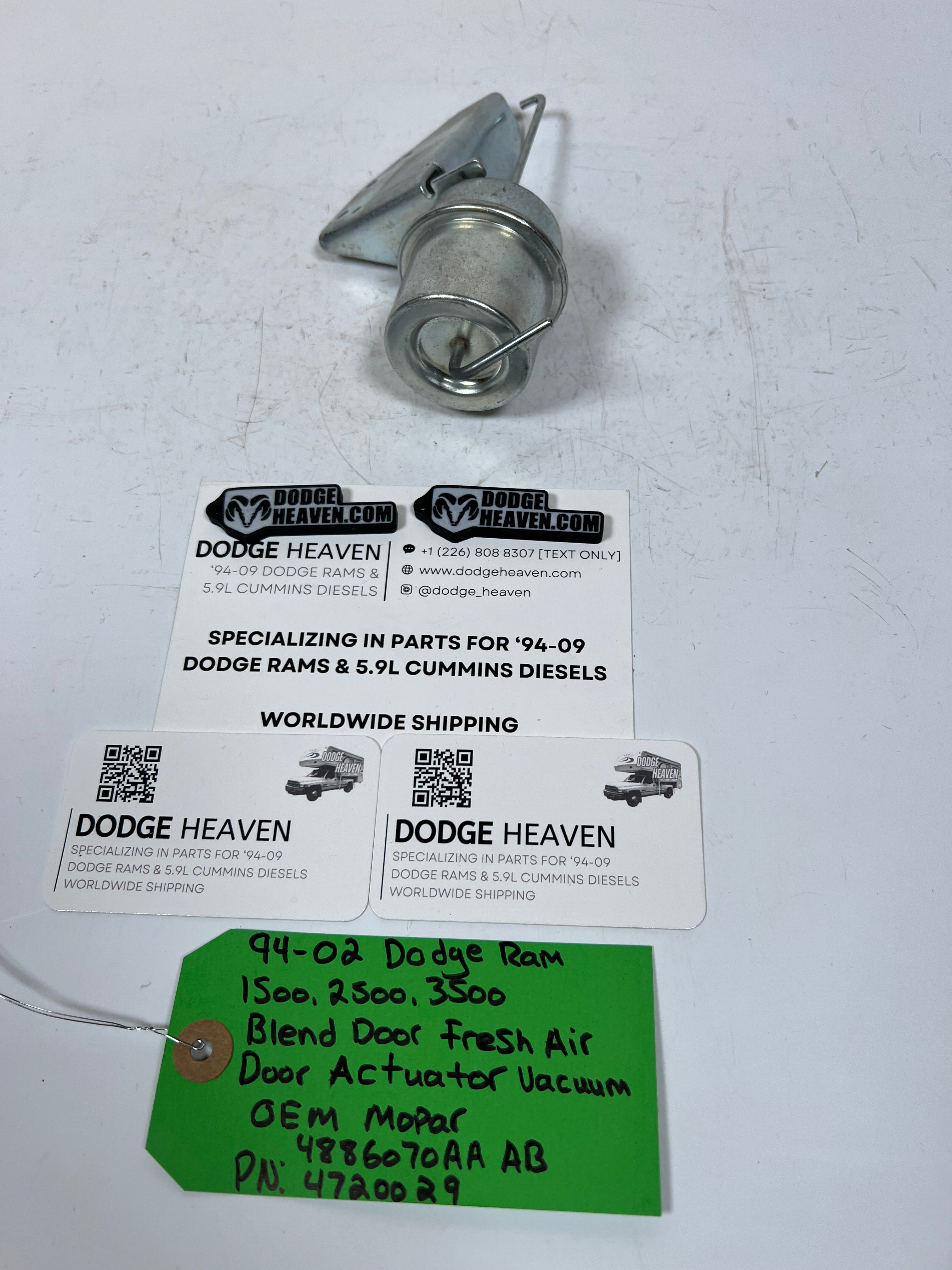 1994-2002 Dodge Ram Blend Door Fresh Air Door Actuator Vacuum