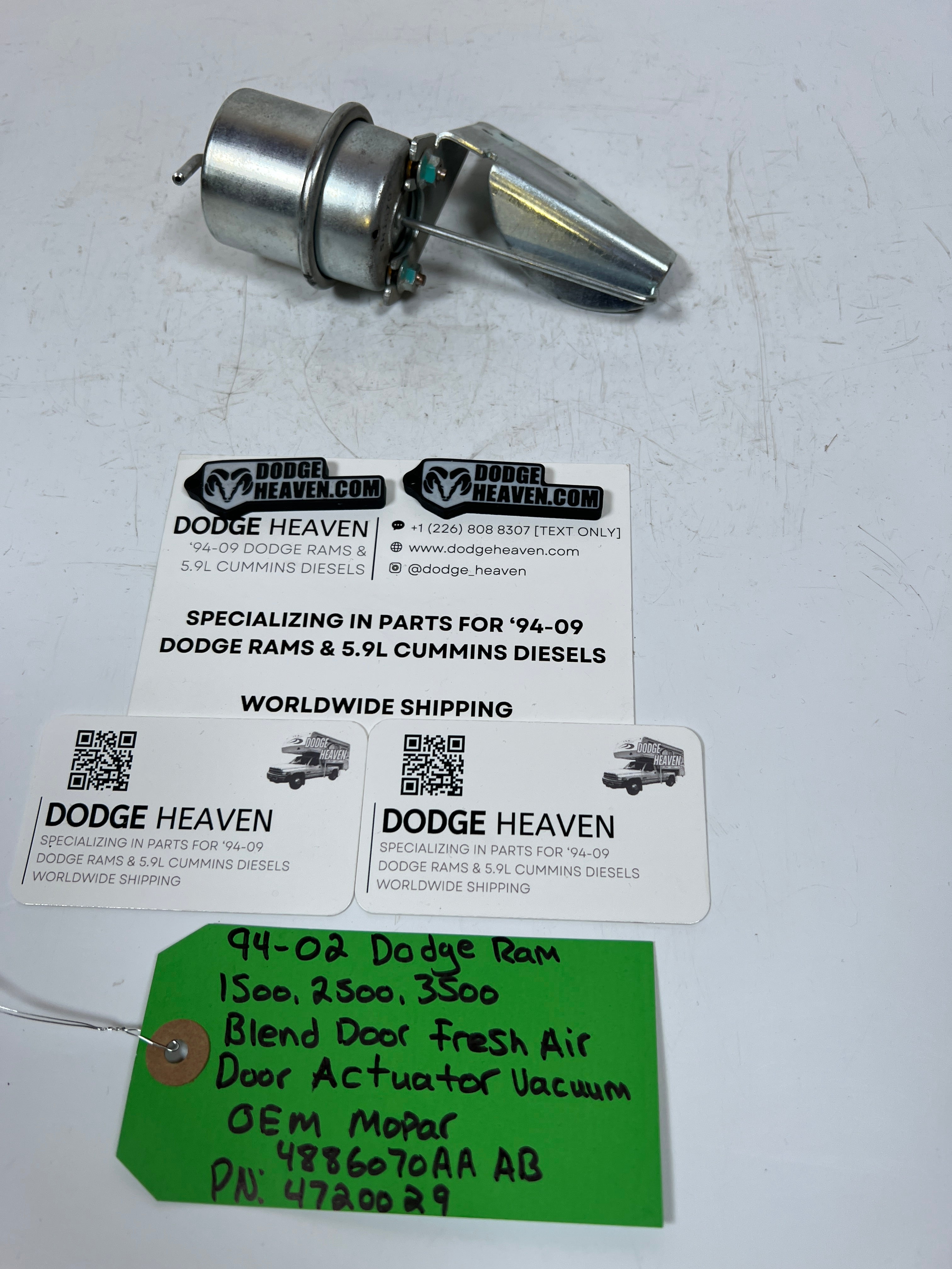 1994-2002 Dodge Ram Blend Door Fresh Air Door Actuator Vacuum