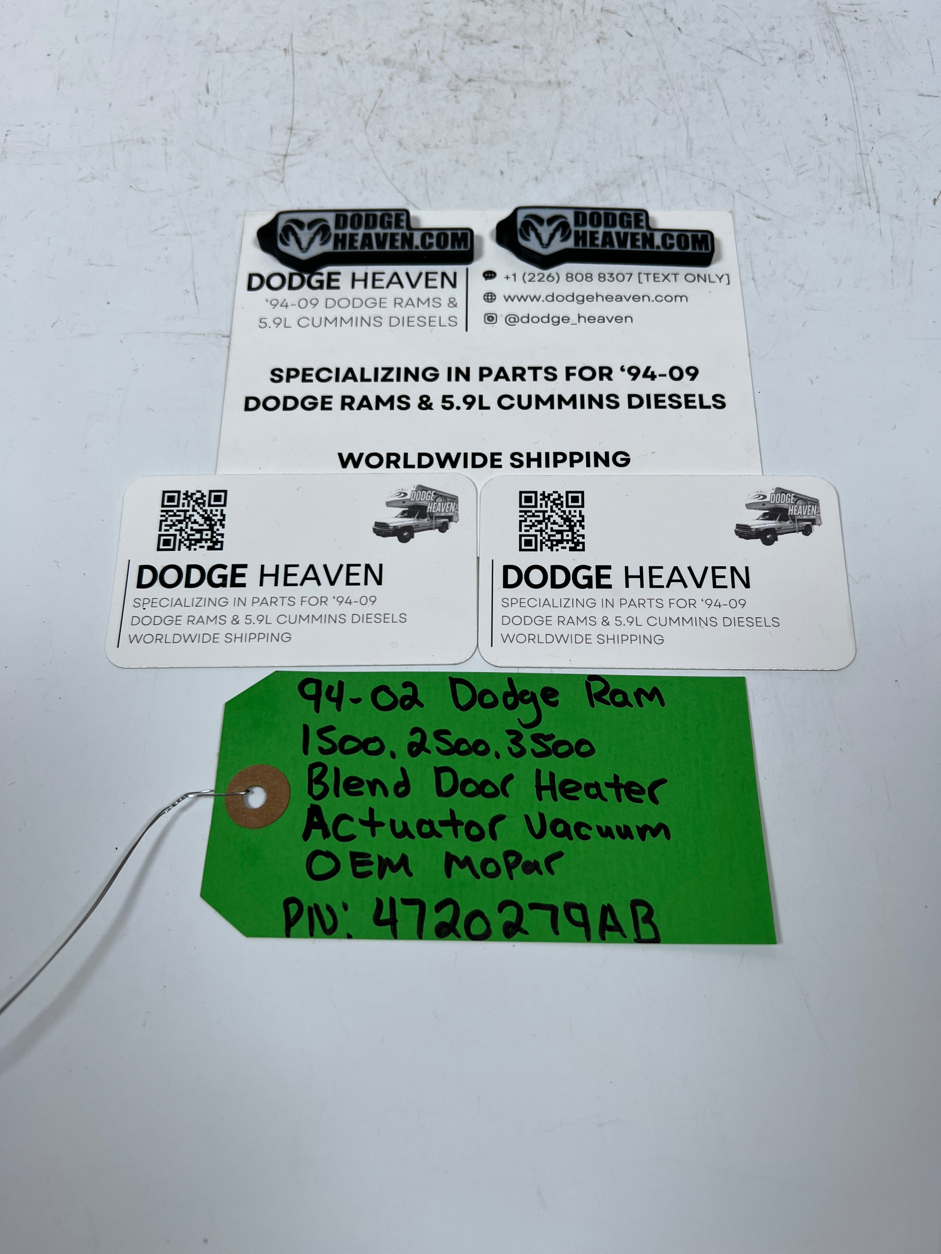 1994-2002 Dodge Ram Blend Door Heater Actuator Vacuum