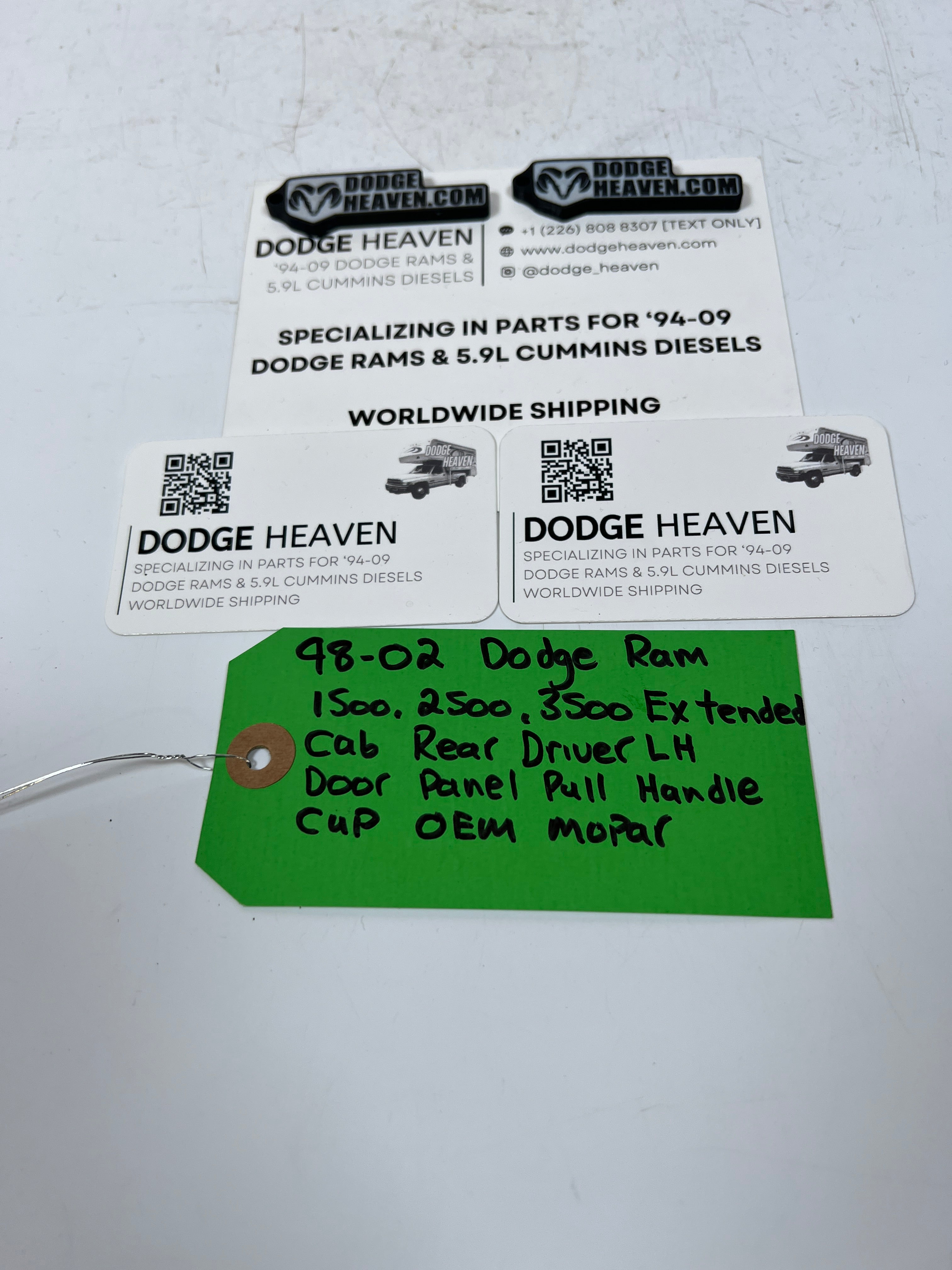 1998-2002 Dodge Ram Extended Cab Rear Driver Door Panel Pull Handle Cup
