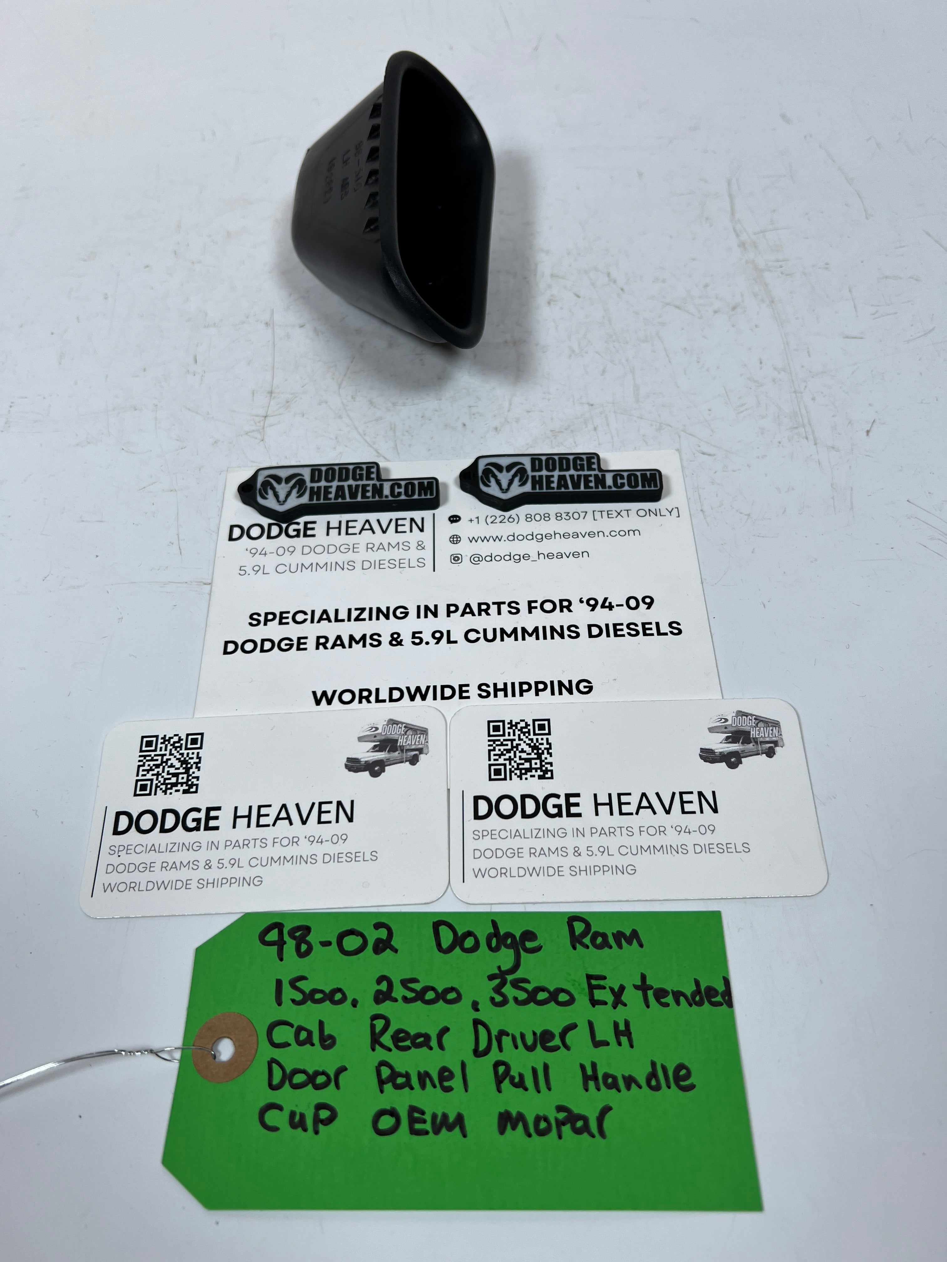 1998-2002 Dodge Ram Extended Cab Rear Driver Door Panel Pull Handle Cup
