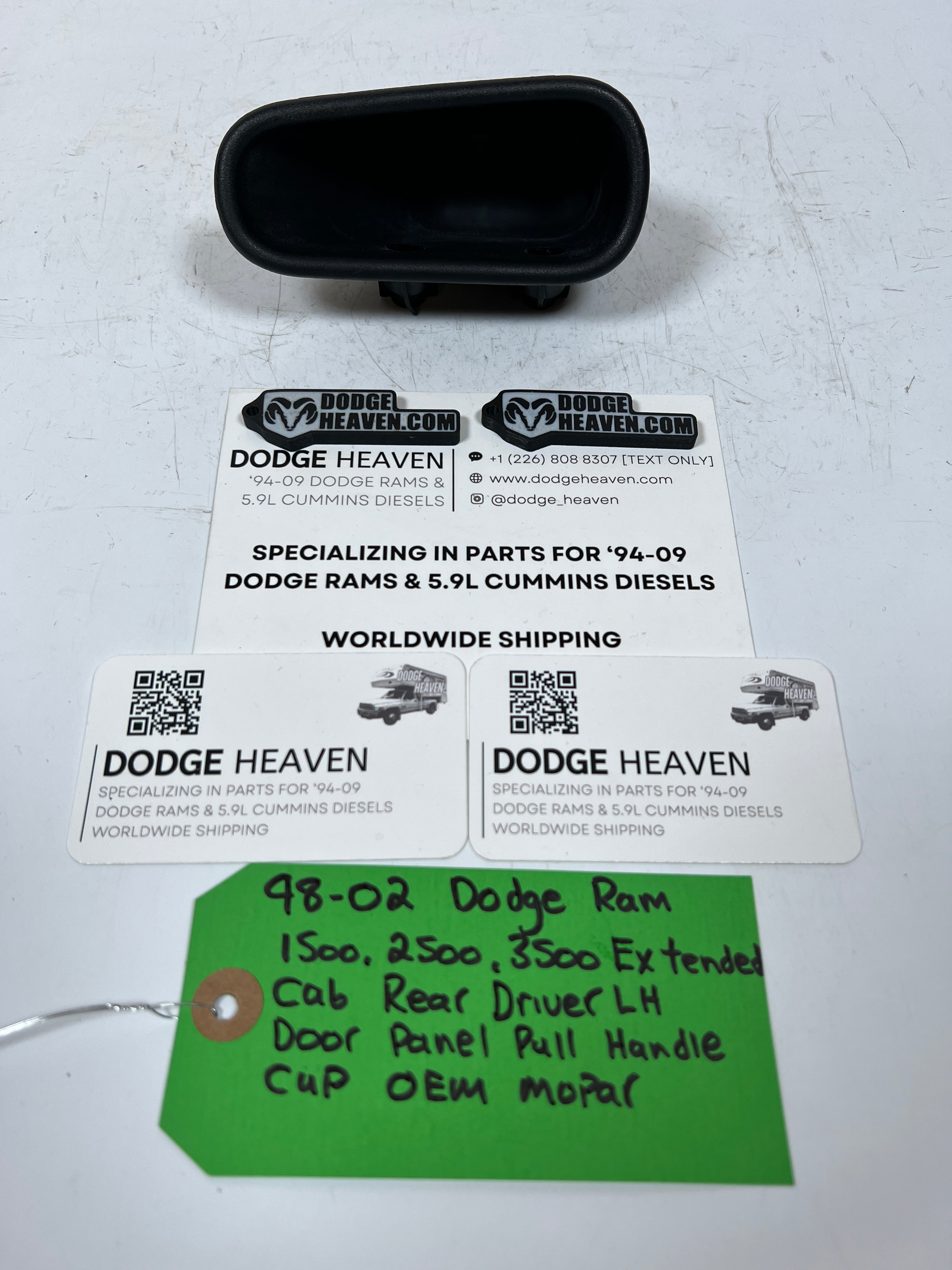 1998-2002 Dodge Ram Extended Cab Rear Driver Door Panel Pull Handle Cup