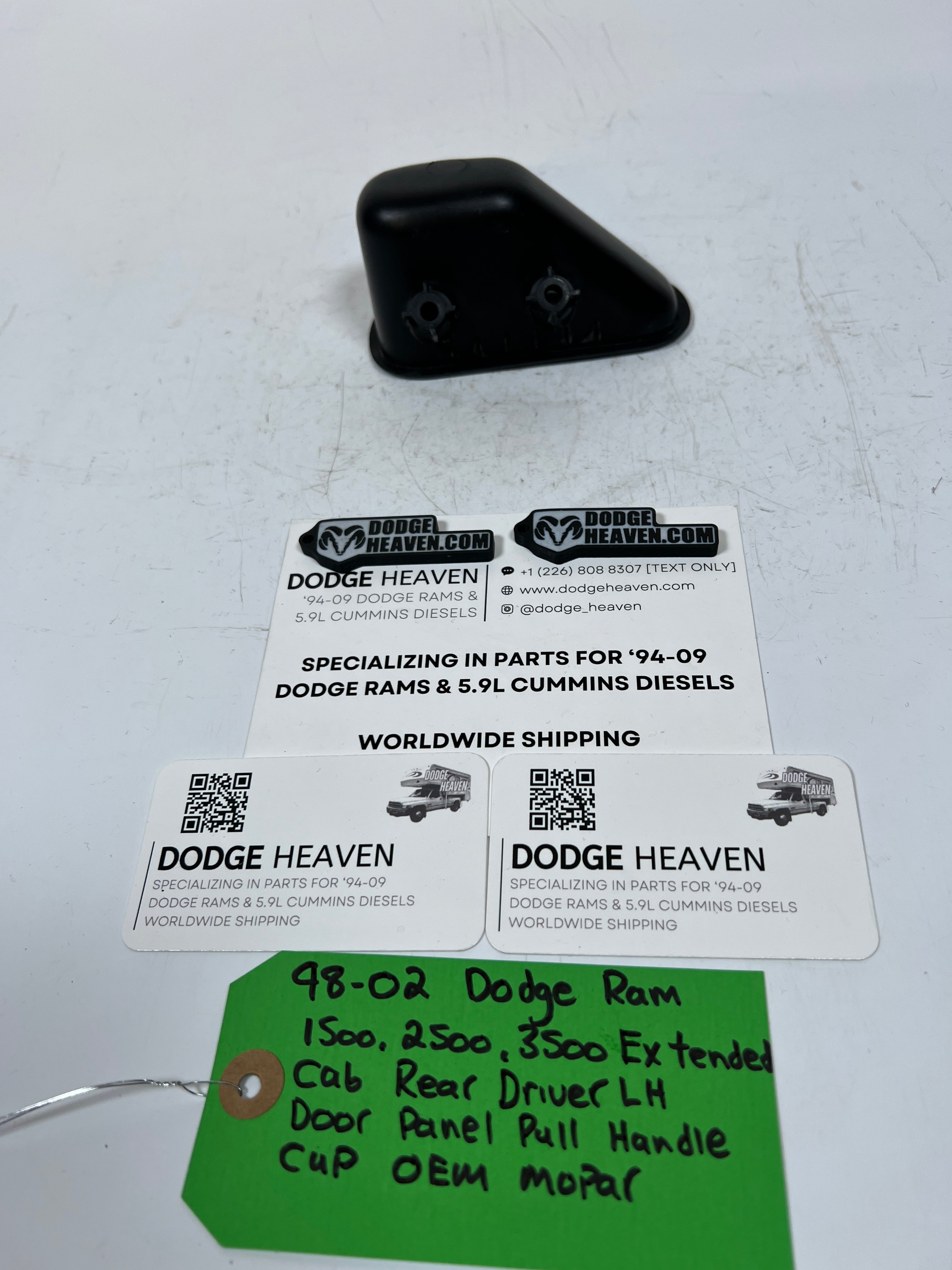 1998-2002 Dodge Ram Extended Cab Rear Driver Door Panel Pull Handle Cup