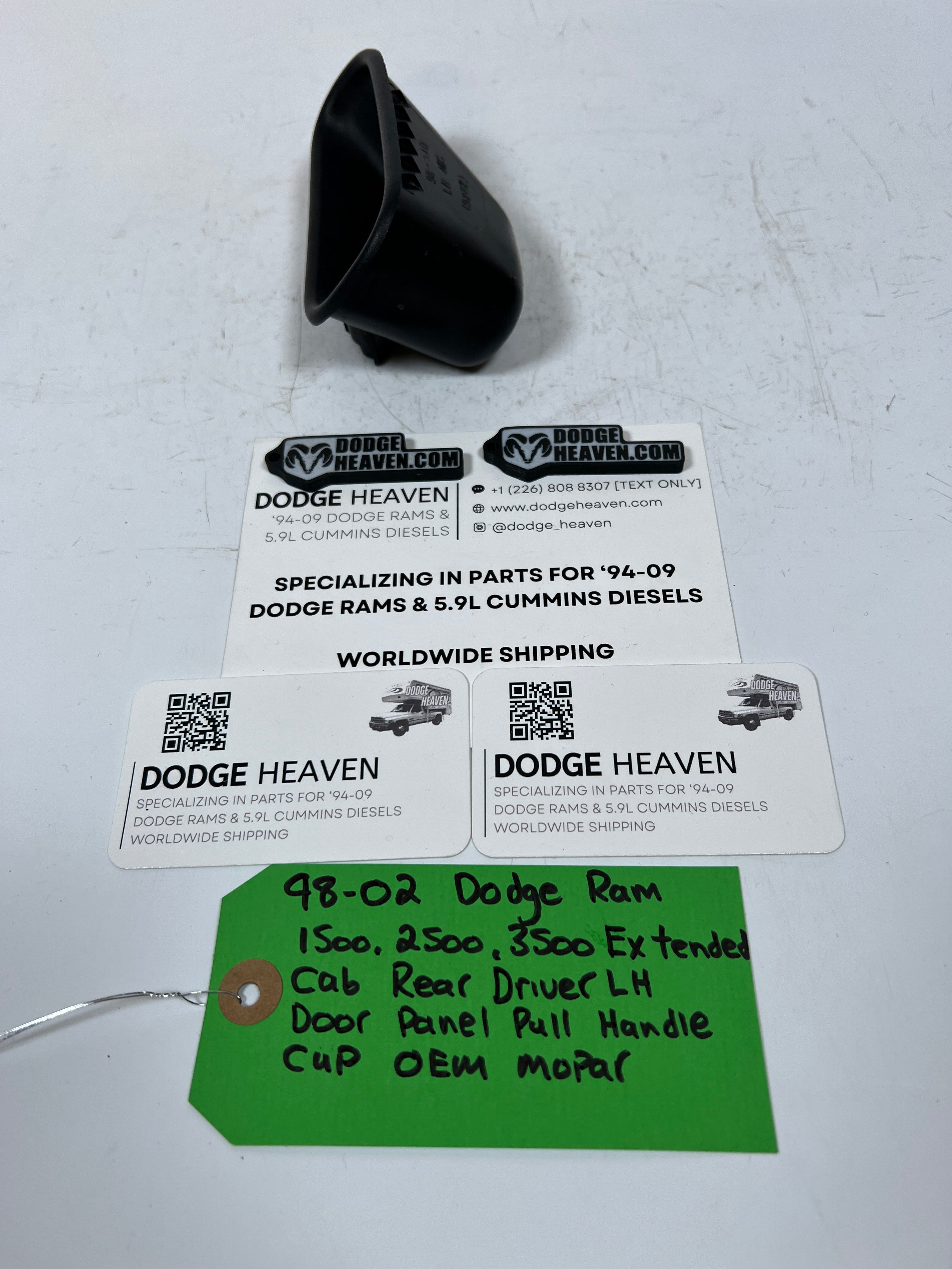 1998-2002 Dodge Ram Extended Cab Rear Driver Door Panel Pull Handle Cup