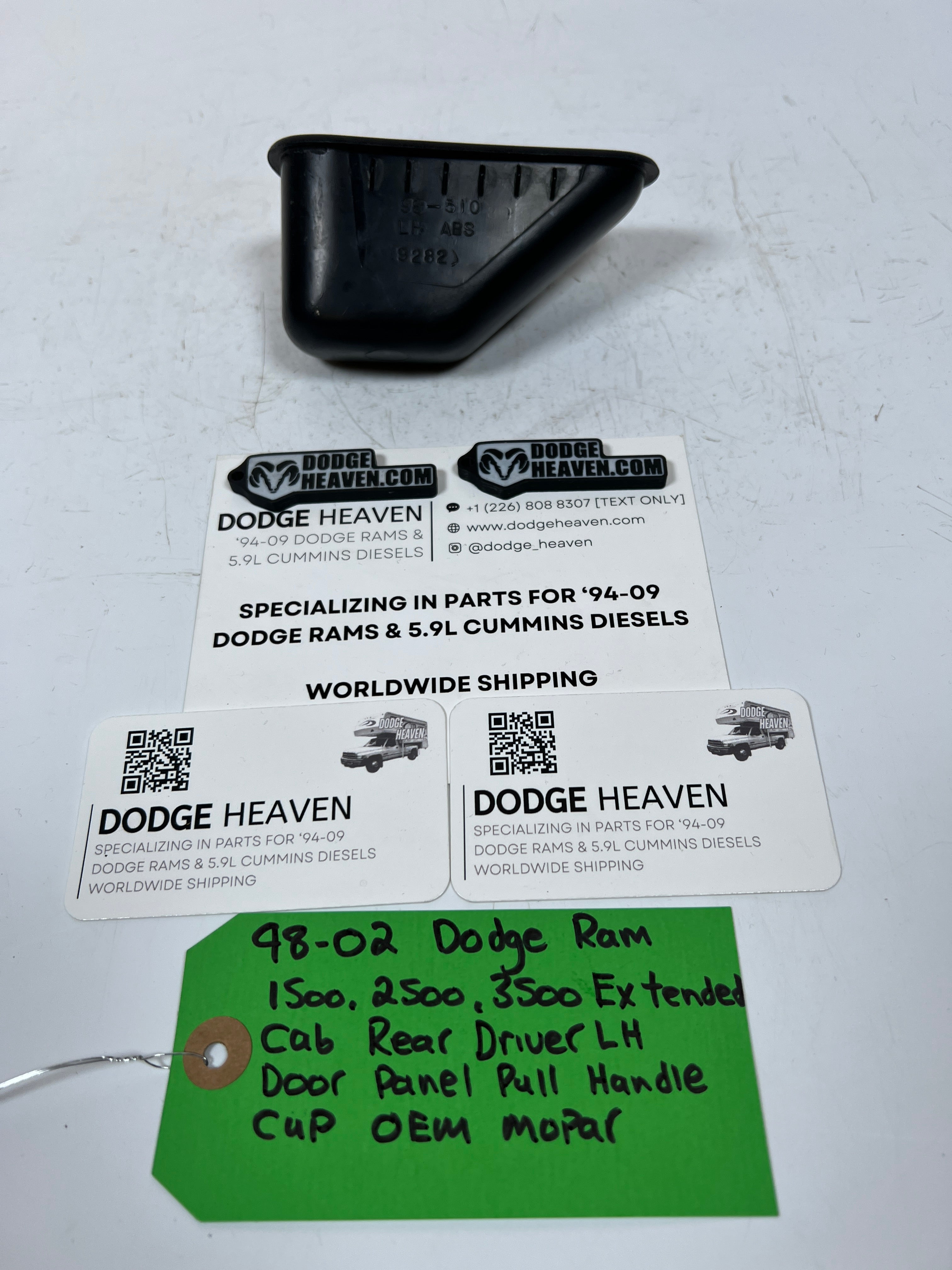 1998-2002 Dodge Ram Extended Cab Rear Driver Door Panel Pull Handle Cup