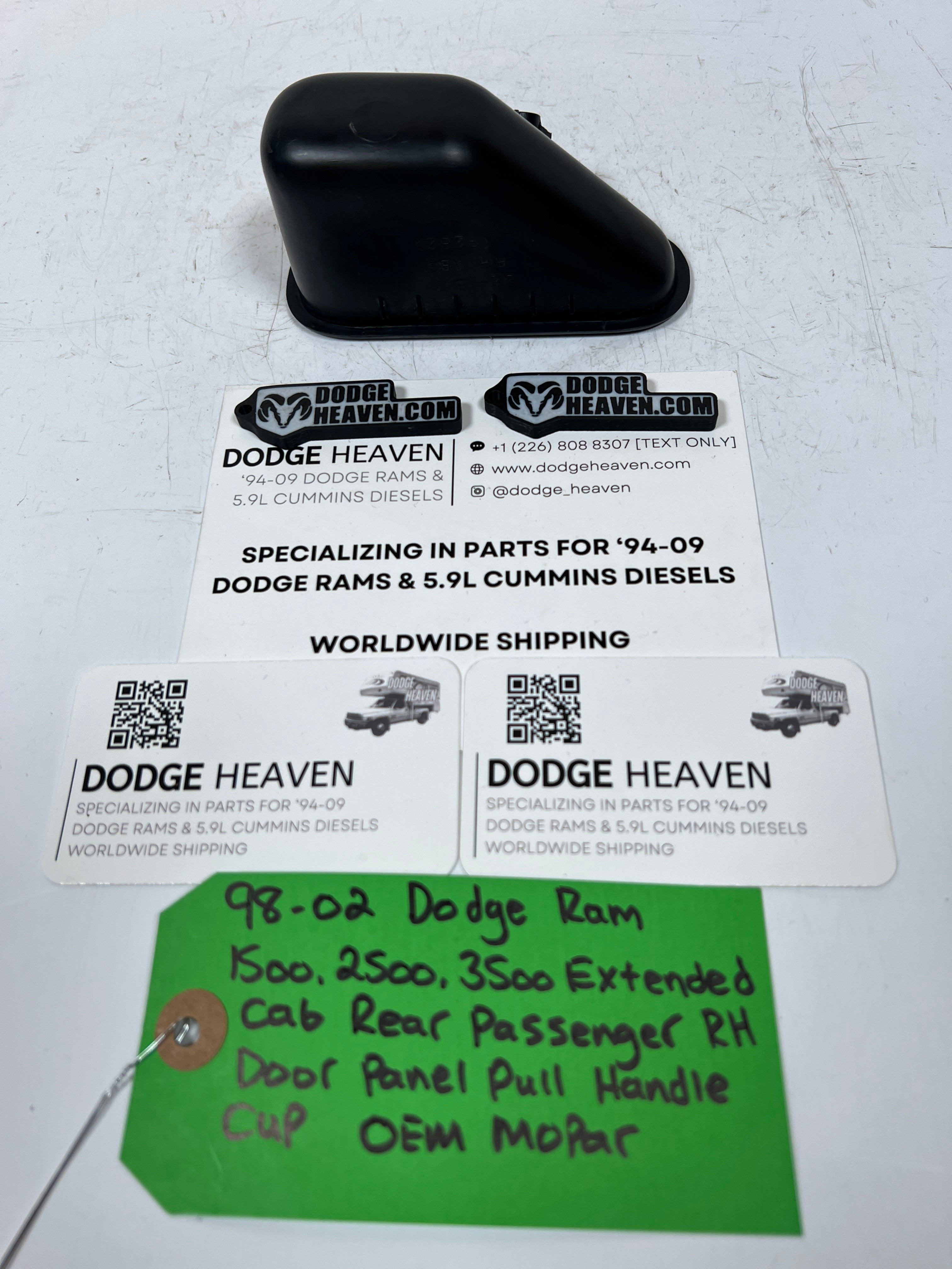 1998-2002 Dodge Ram Extended Cab Rear Passenger Door Panel Pull Handle Cup