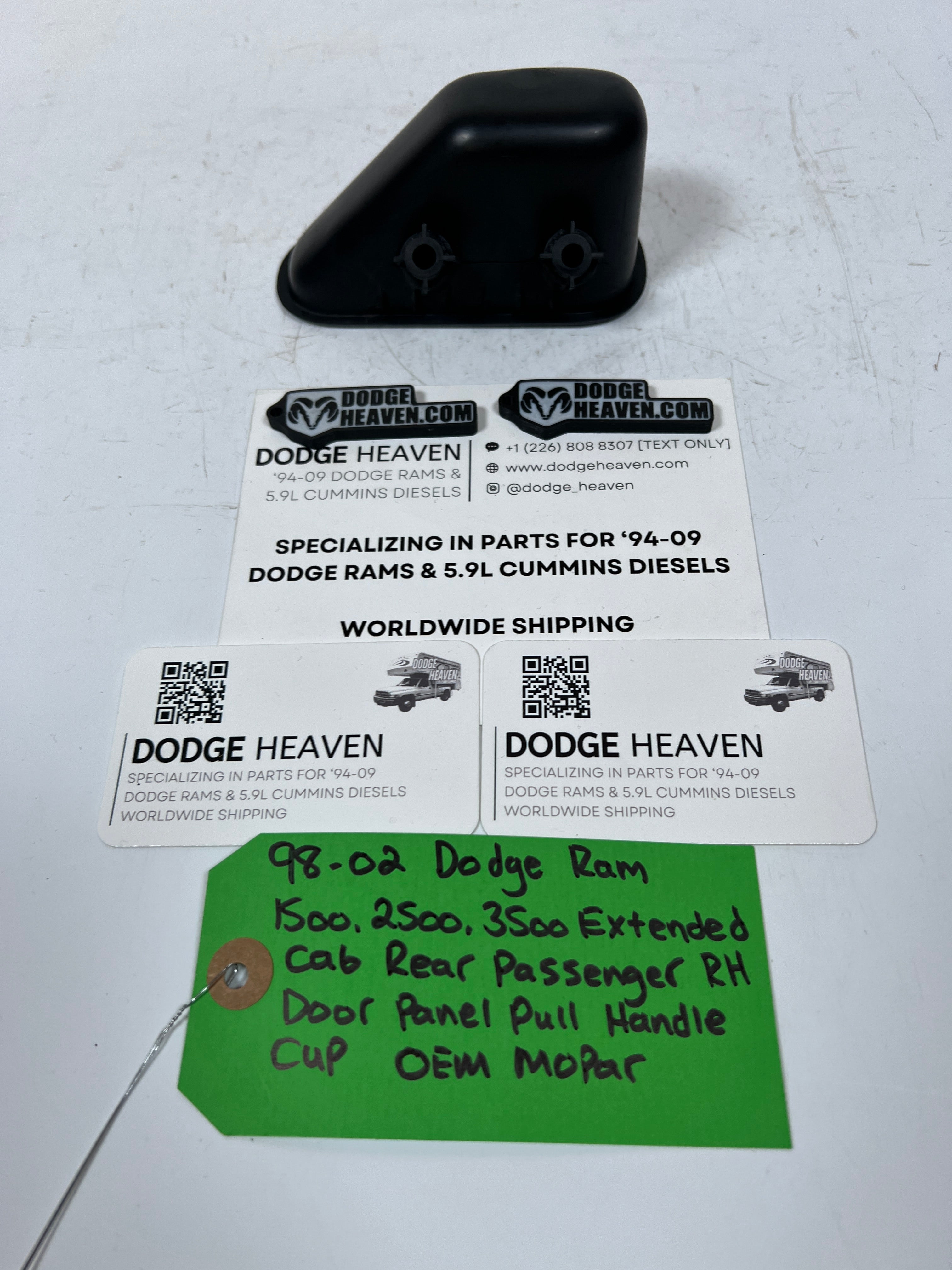 1998-2002 Dodge Ram Extended Cab Rear Passenger Door Panel Pull Handle Cup
