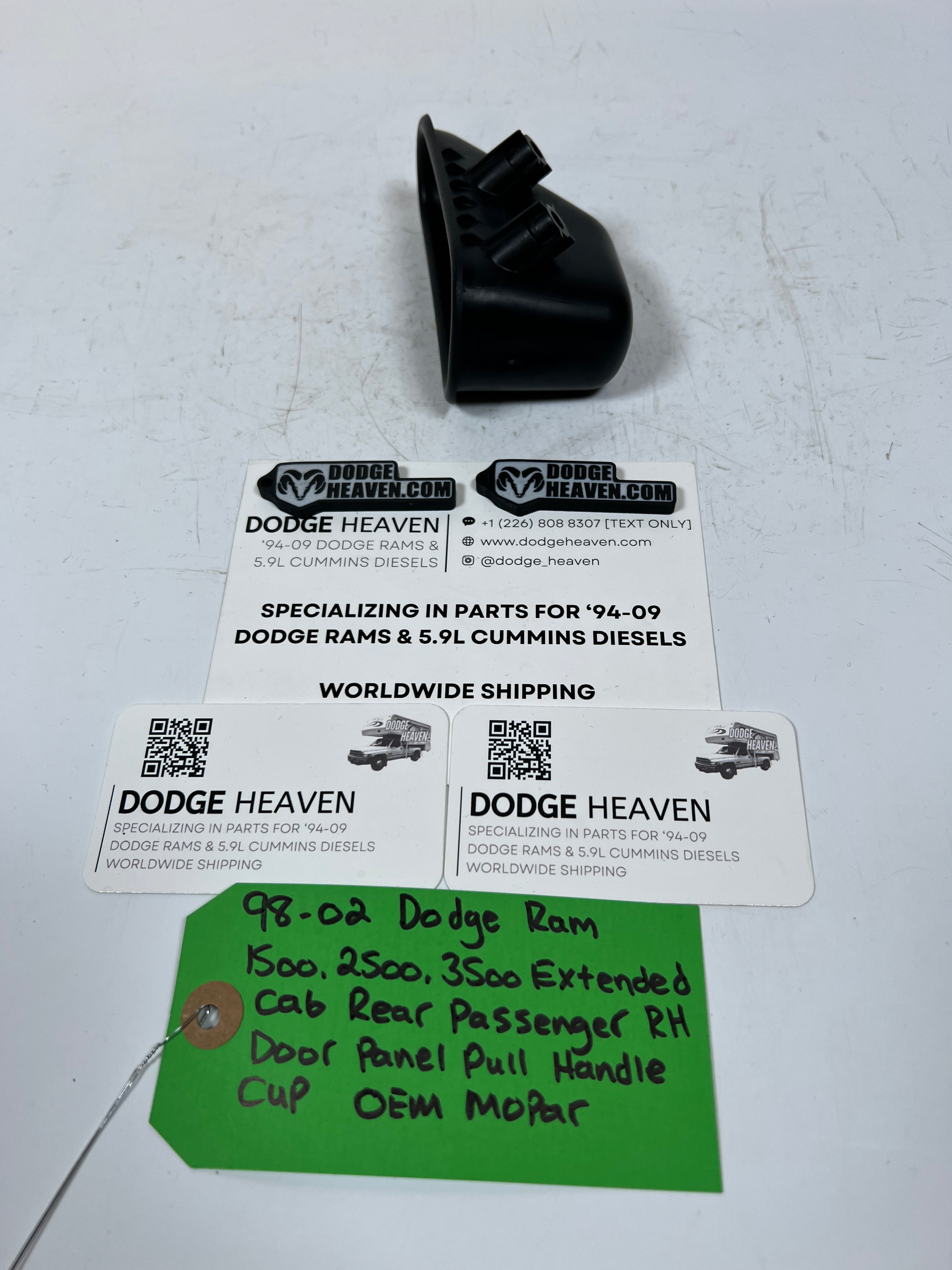 1998-2002 Dodge Ram Extended Cab Rear Passenger Door Panel Pull Handle Cup