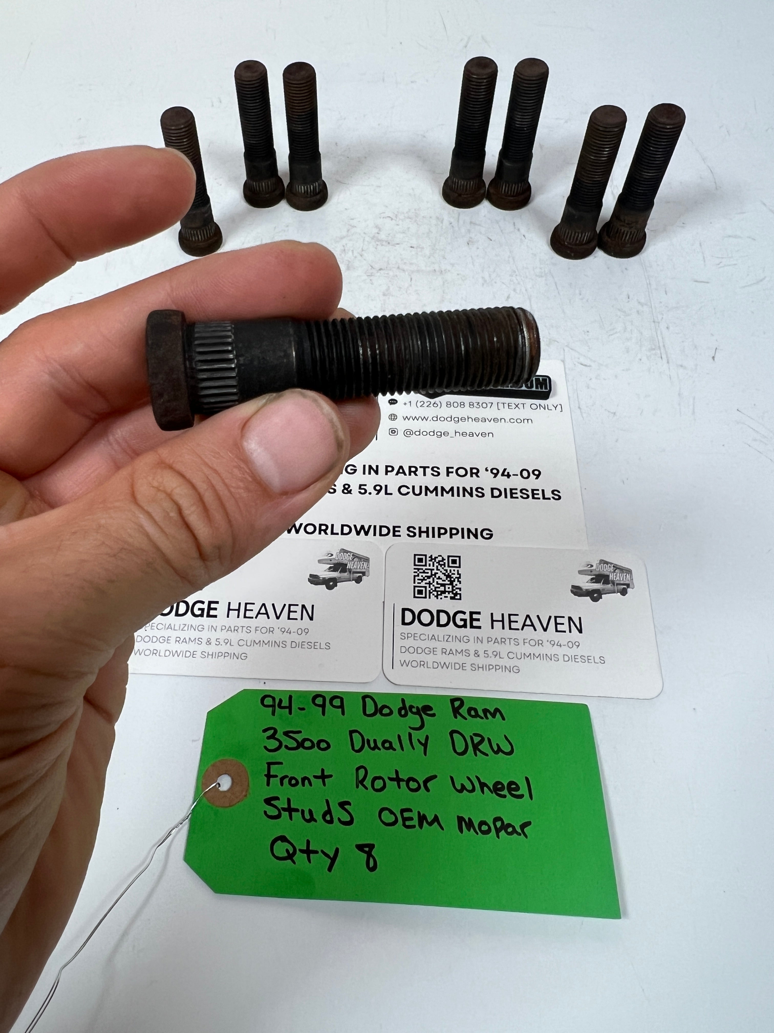 1994-1999 Dodge Ram 3500 Dually Front Rotor Wheel Studs QTY 8