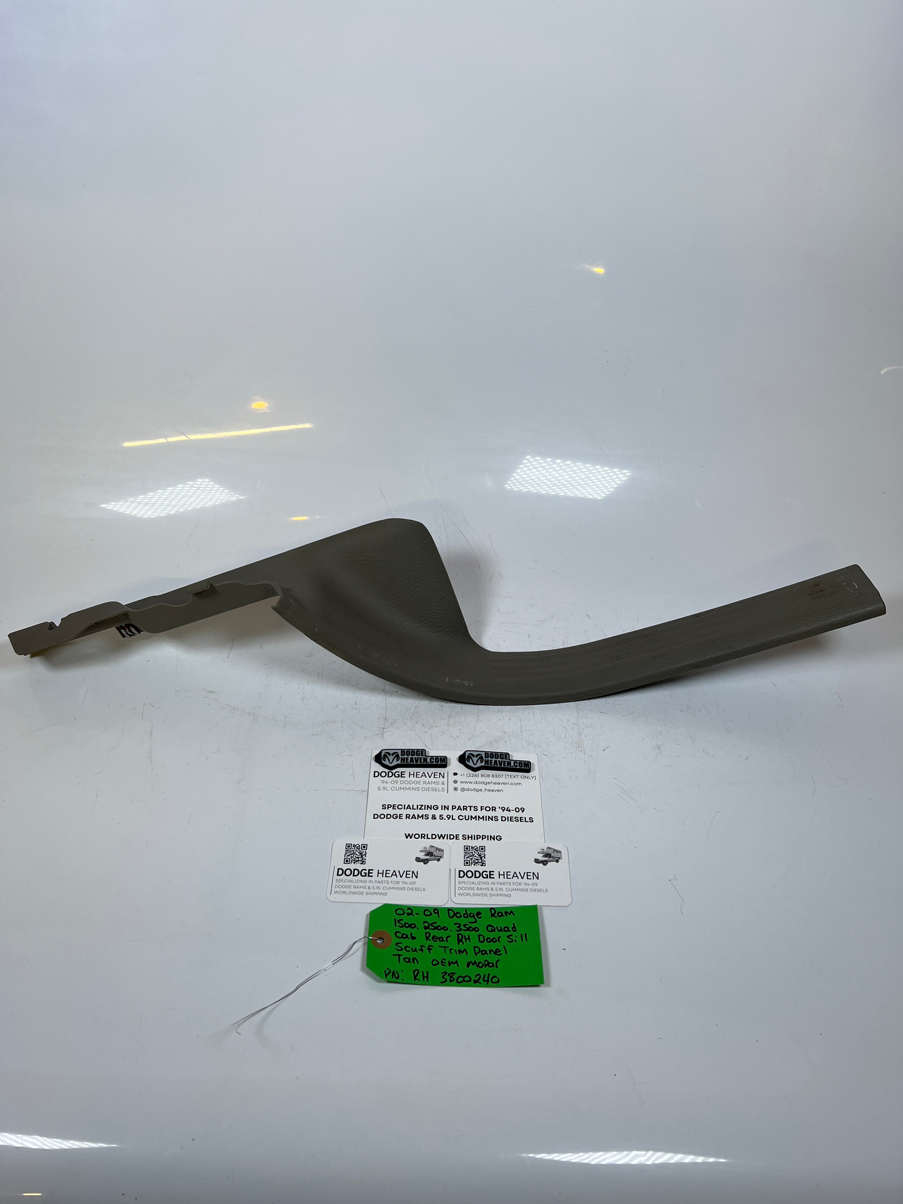 2002-2009 Dodge Ram Quad Cab Rear RH Door Sill Scuff Trim Panel Tan