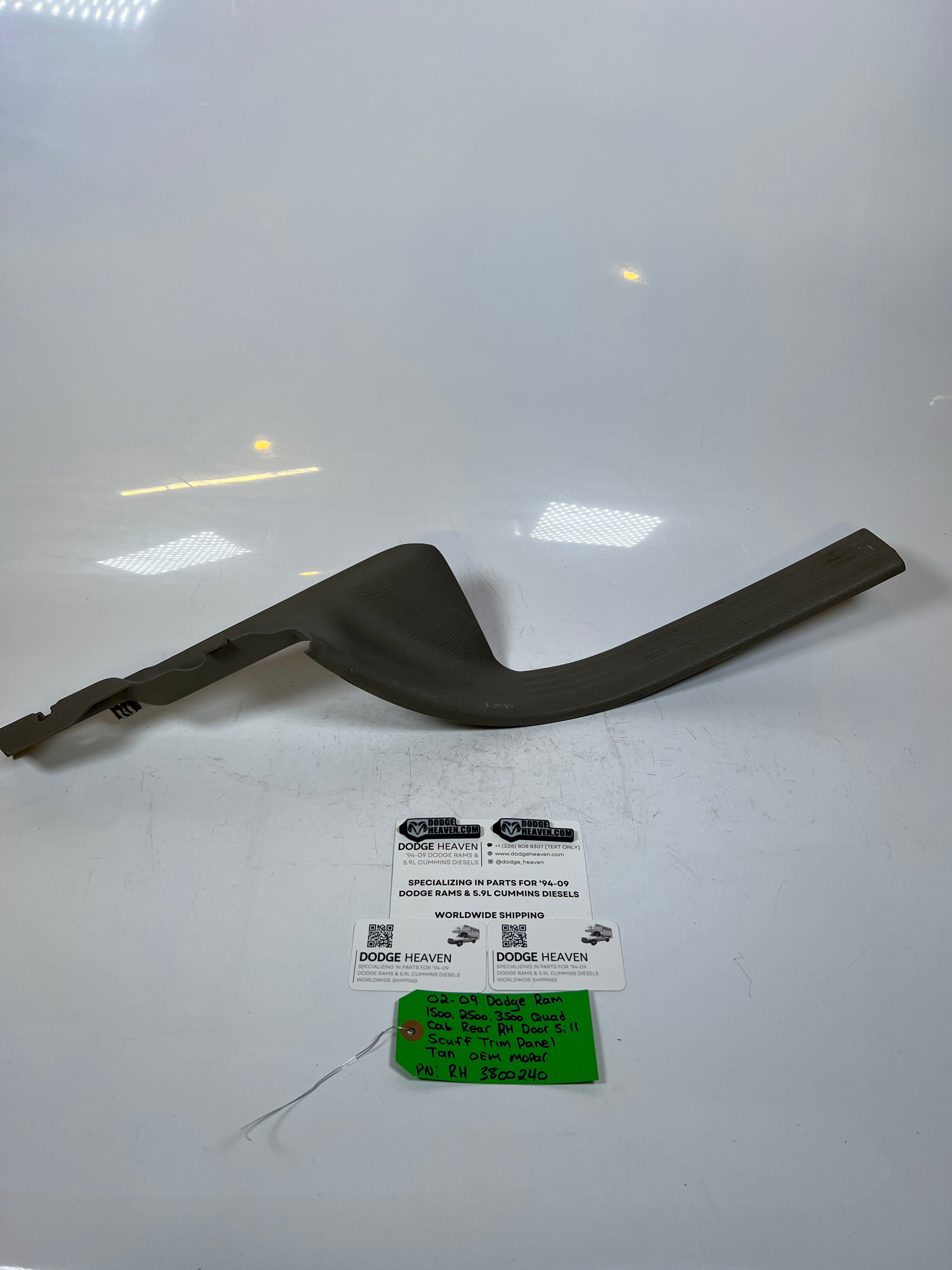 2002-2009 Dodge Ram Quad Cab Rear RH Door Sill Scuff Trim Panel Tan