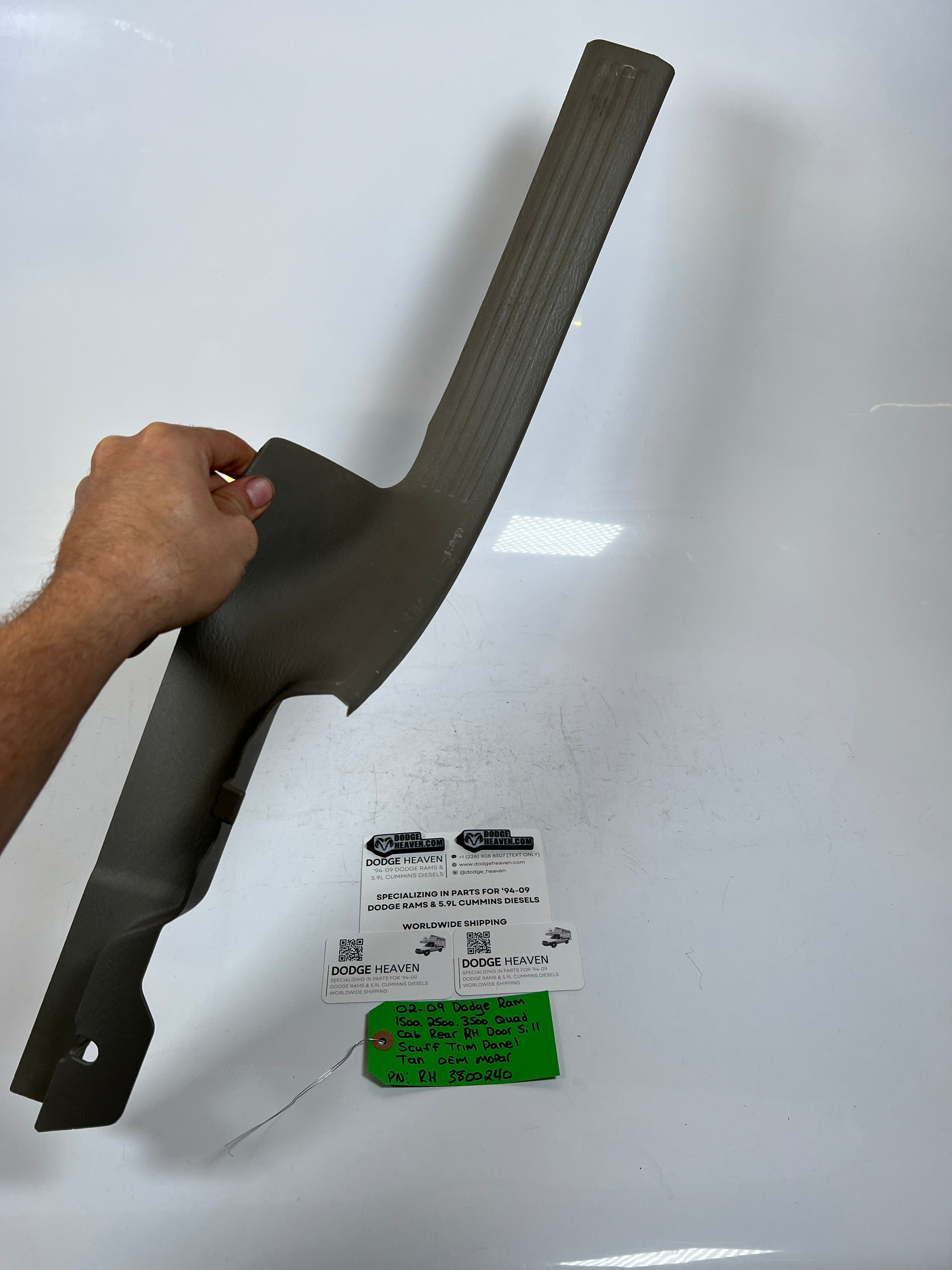 2002-2009 Dodge Ram Quad Cab Rear RH Door Sill Scuff Trim Panel Tan
