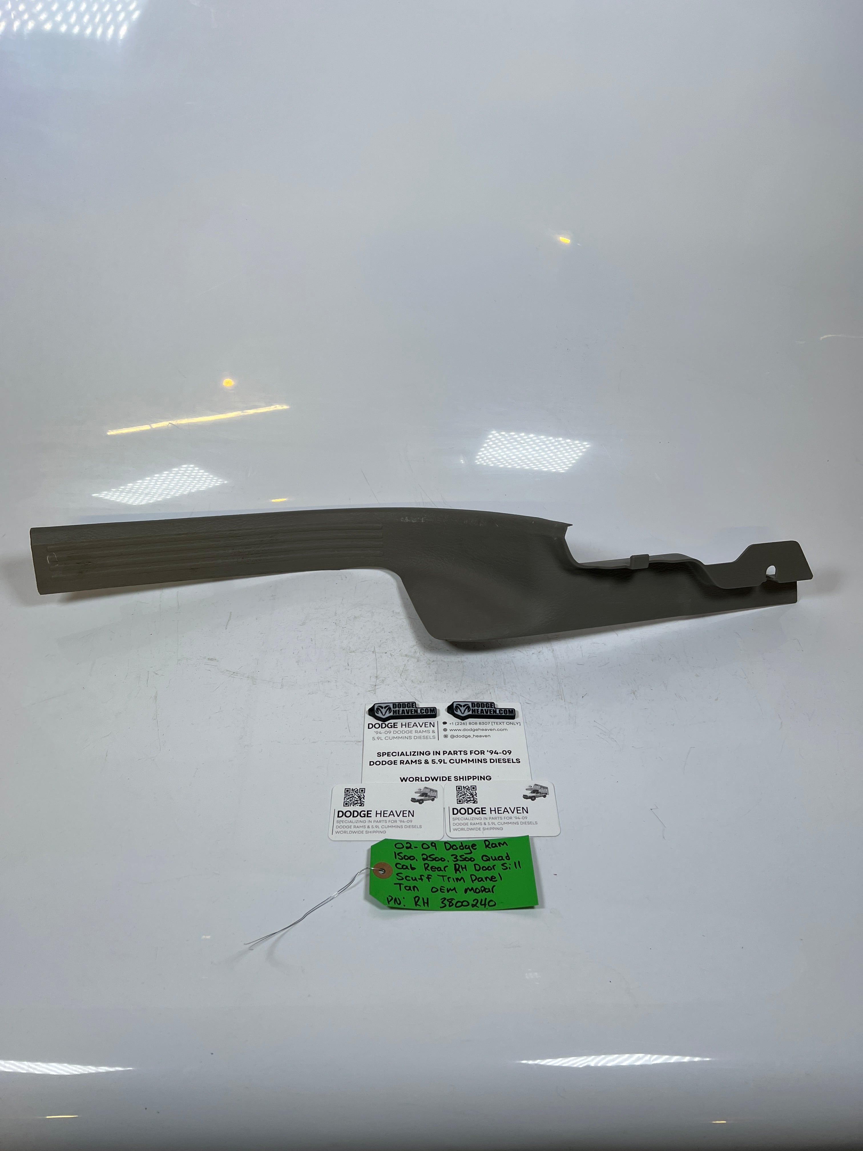 2002-2009 Dodge Ram Quad Cab Rear RH Door Sill Scuff Trim Panel Tan