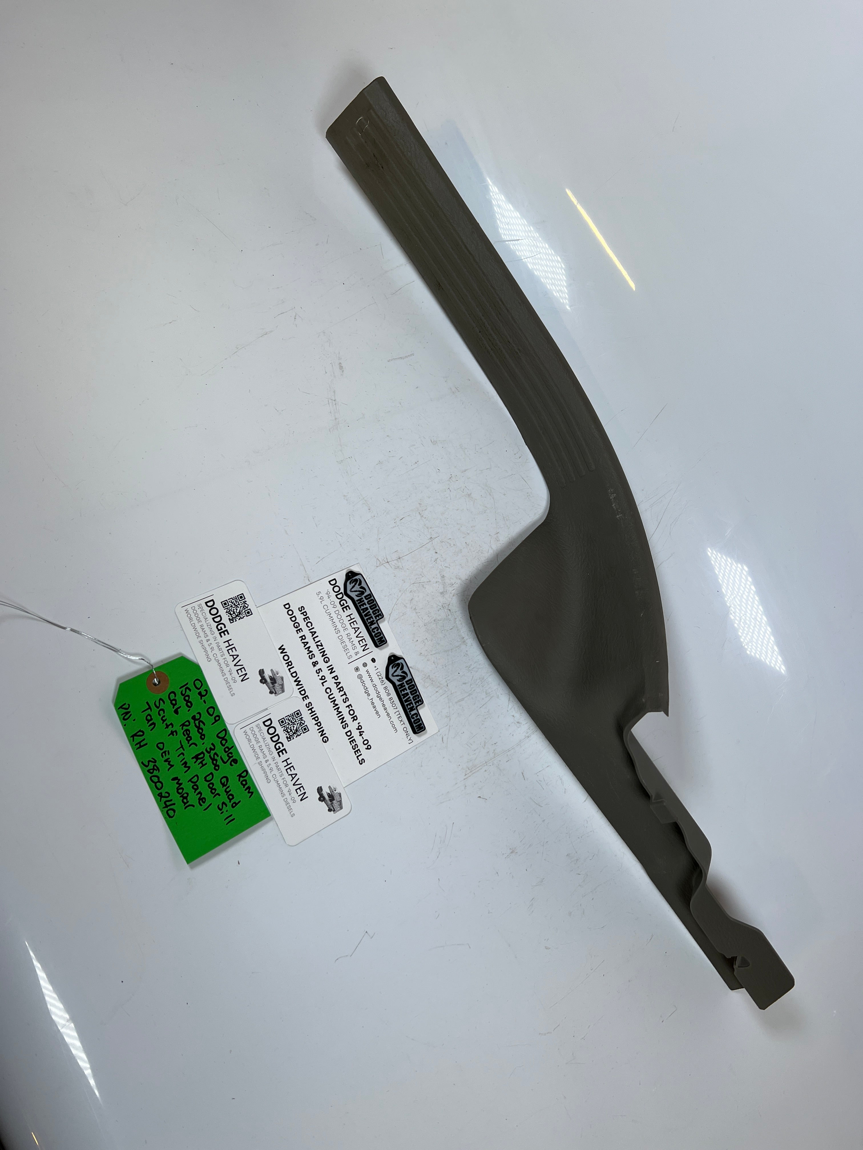 2002-2009 Dodge Ram Quad Cab Rear RH Door Sill Scuff Trim Panel Tan