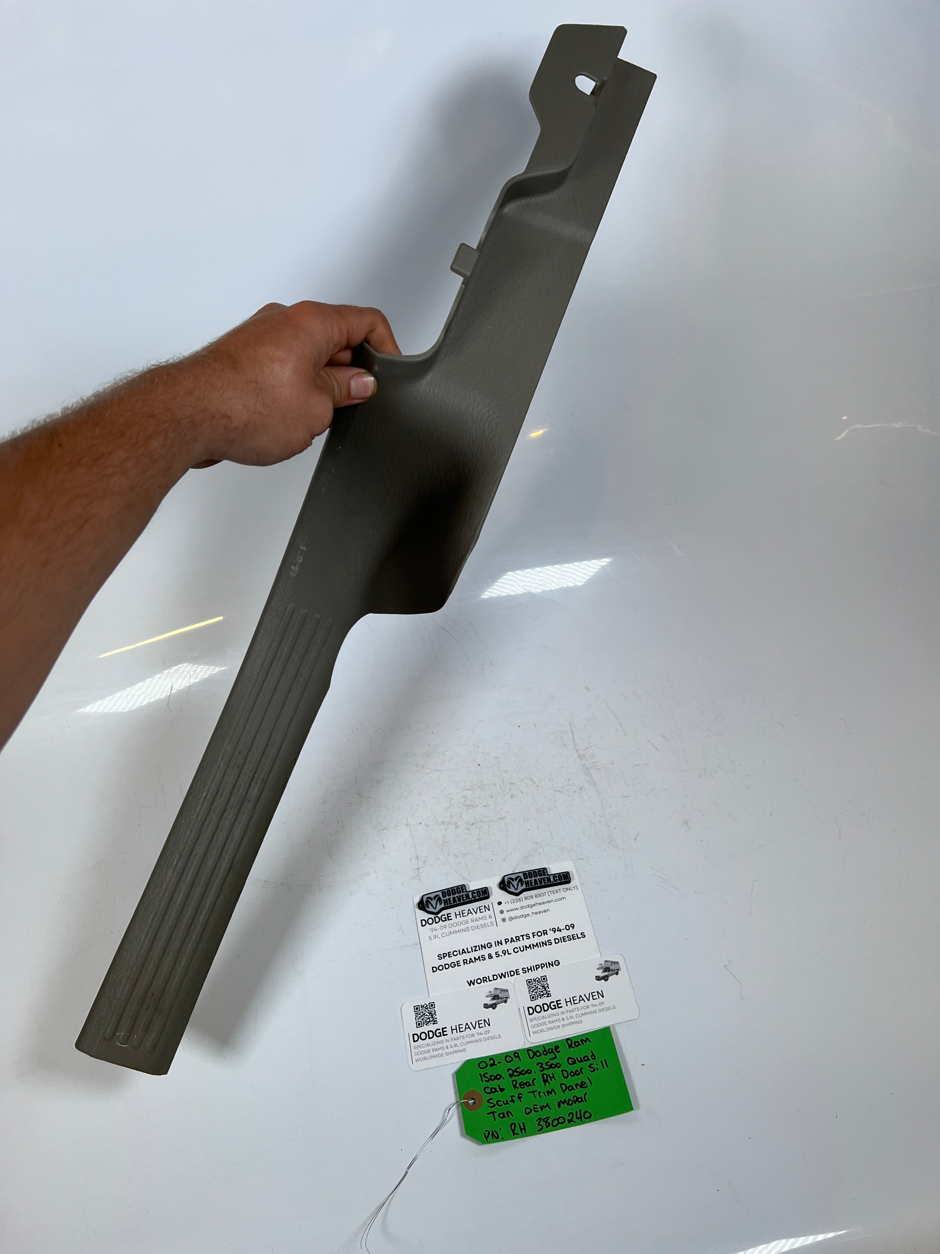 2002-2009 Dodge Ram Quad Cab Rear RH Door Sill Scuff Trim Panel Tan