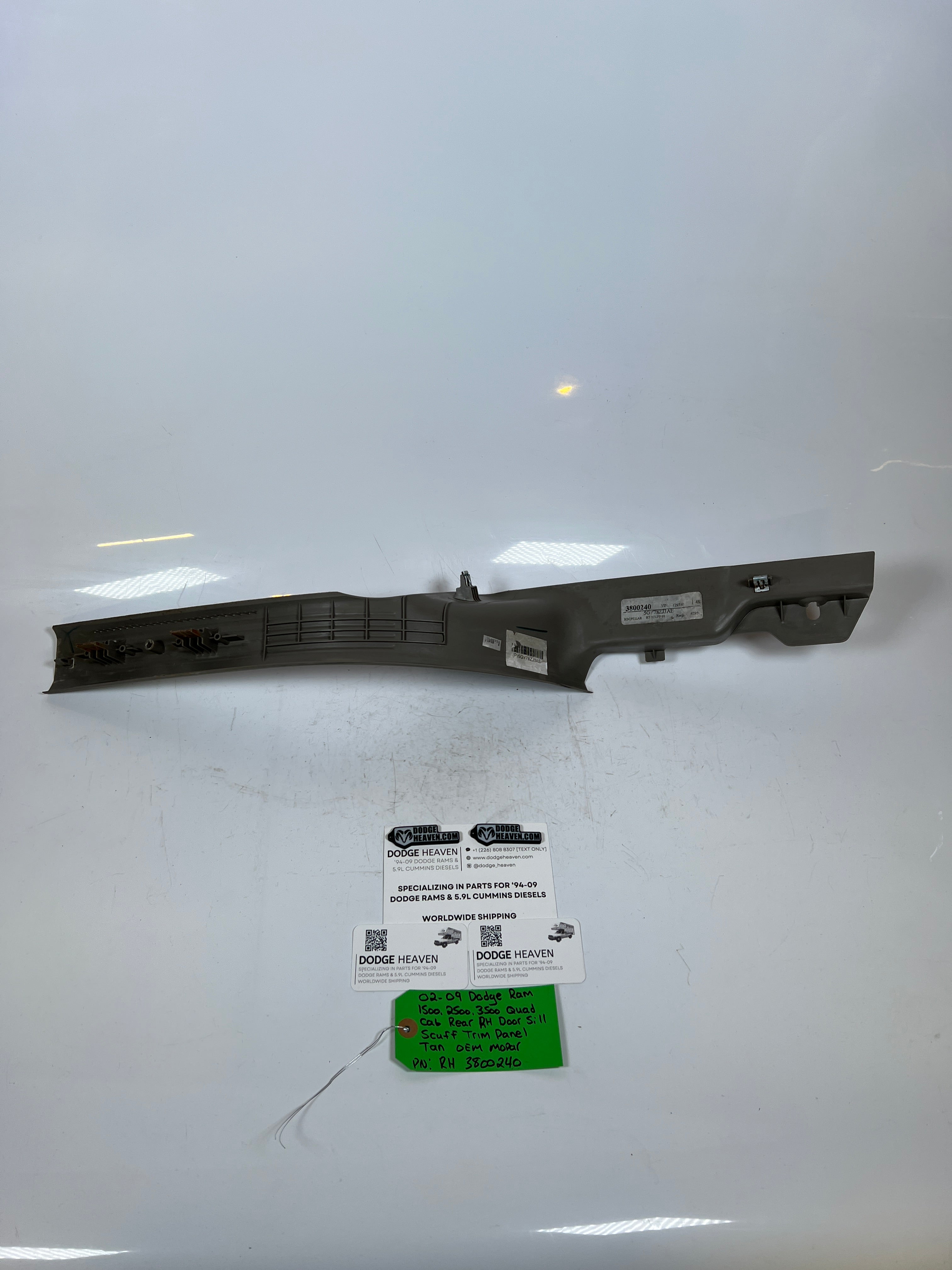 2002-2009 Dodge Ram Quad Cab Rear RH Door Sill Scuff Trim Panel Tan