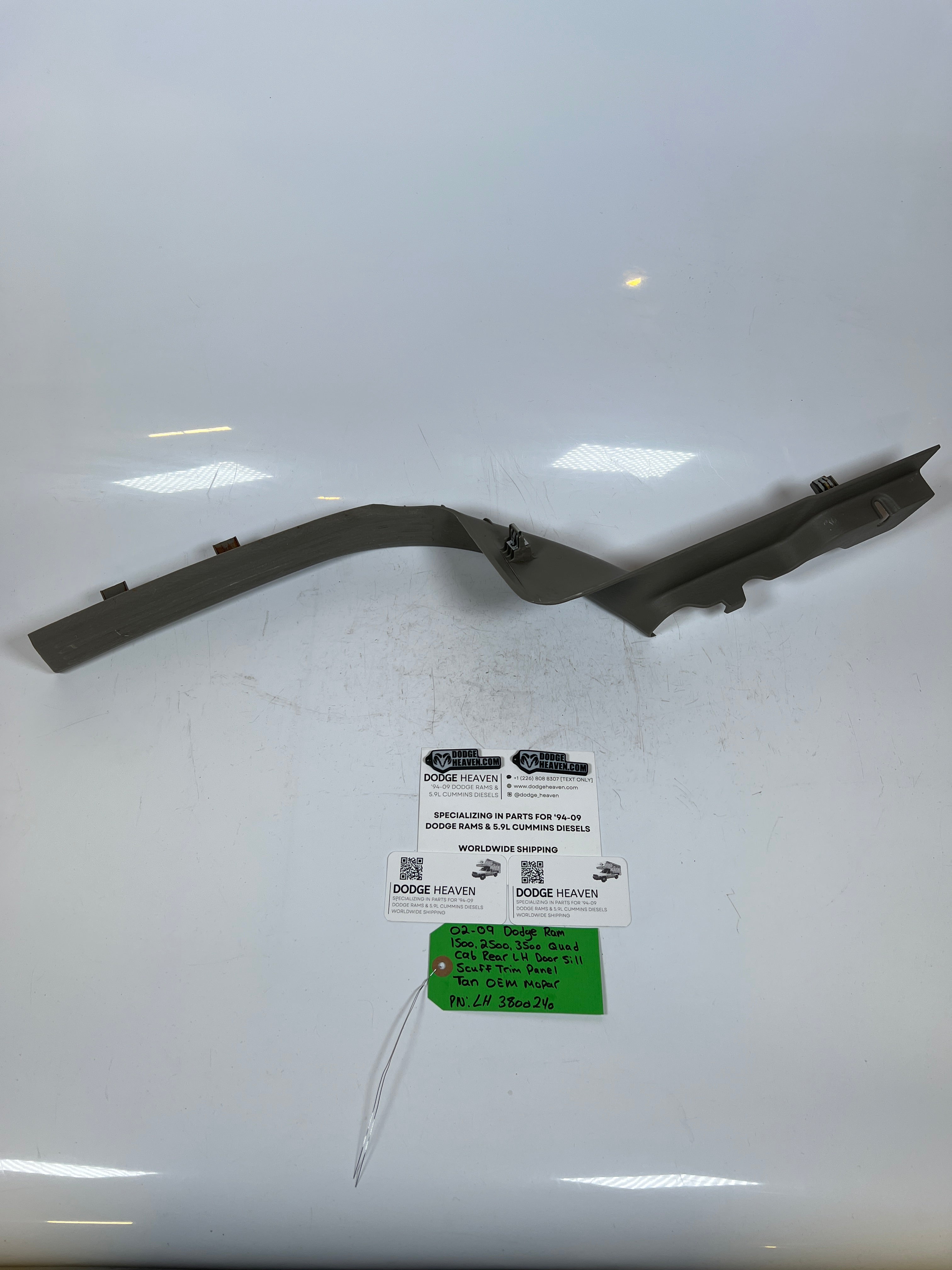 2002-2009 Dodge Ram Quad Cab Rear Driver LH Door Sill Scuff Trim Panel Tan