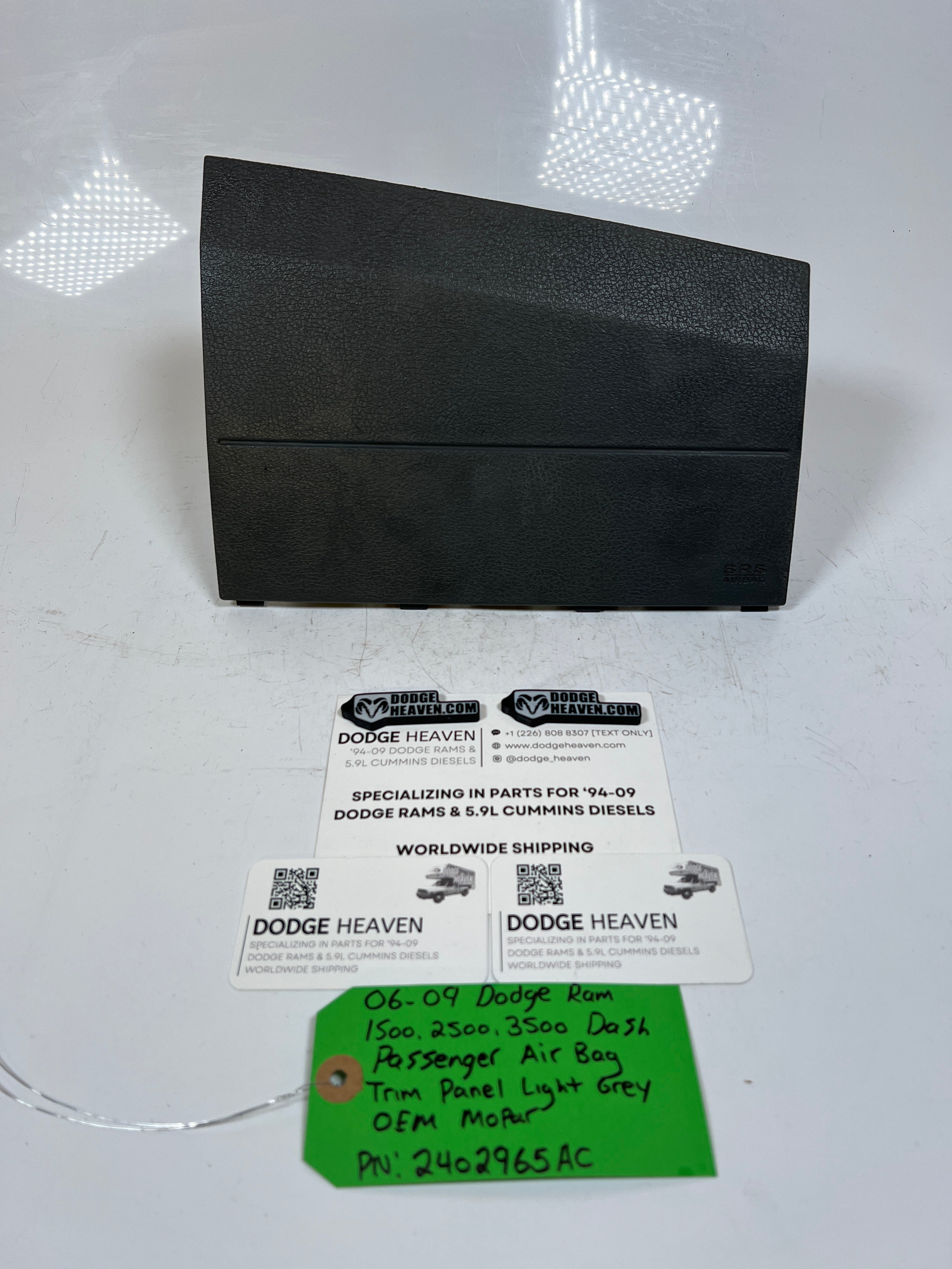 2006-2009 Dodge Ram Passenger Dash Trim Panel Cover Light Grey