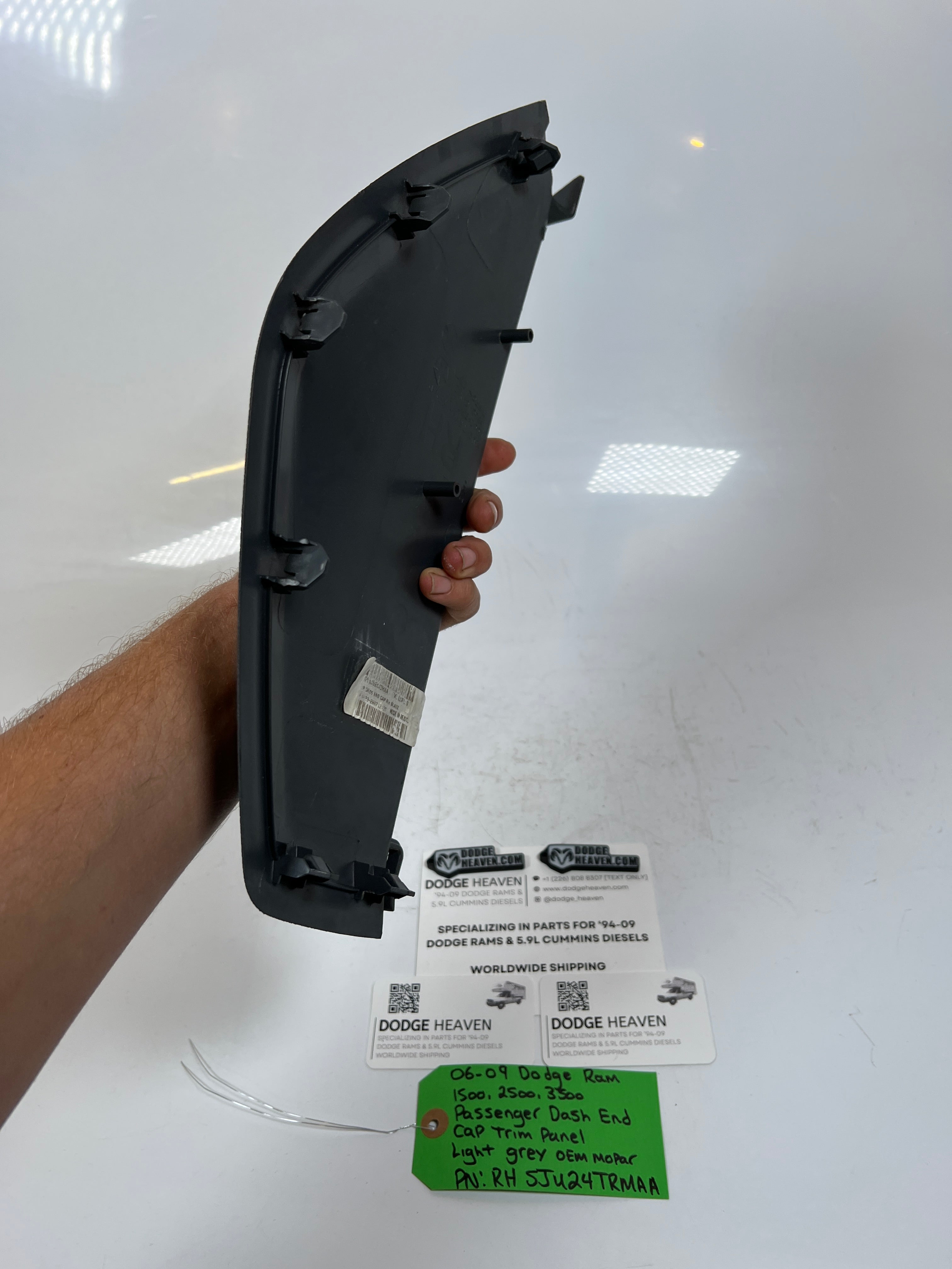 2006-2009 Dodge Ram 1500-3500 Passenger Dash End Cap Trim Panel Light Grey
