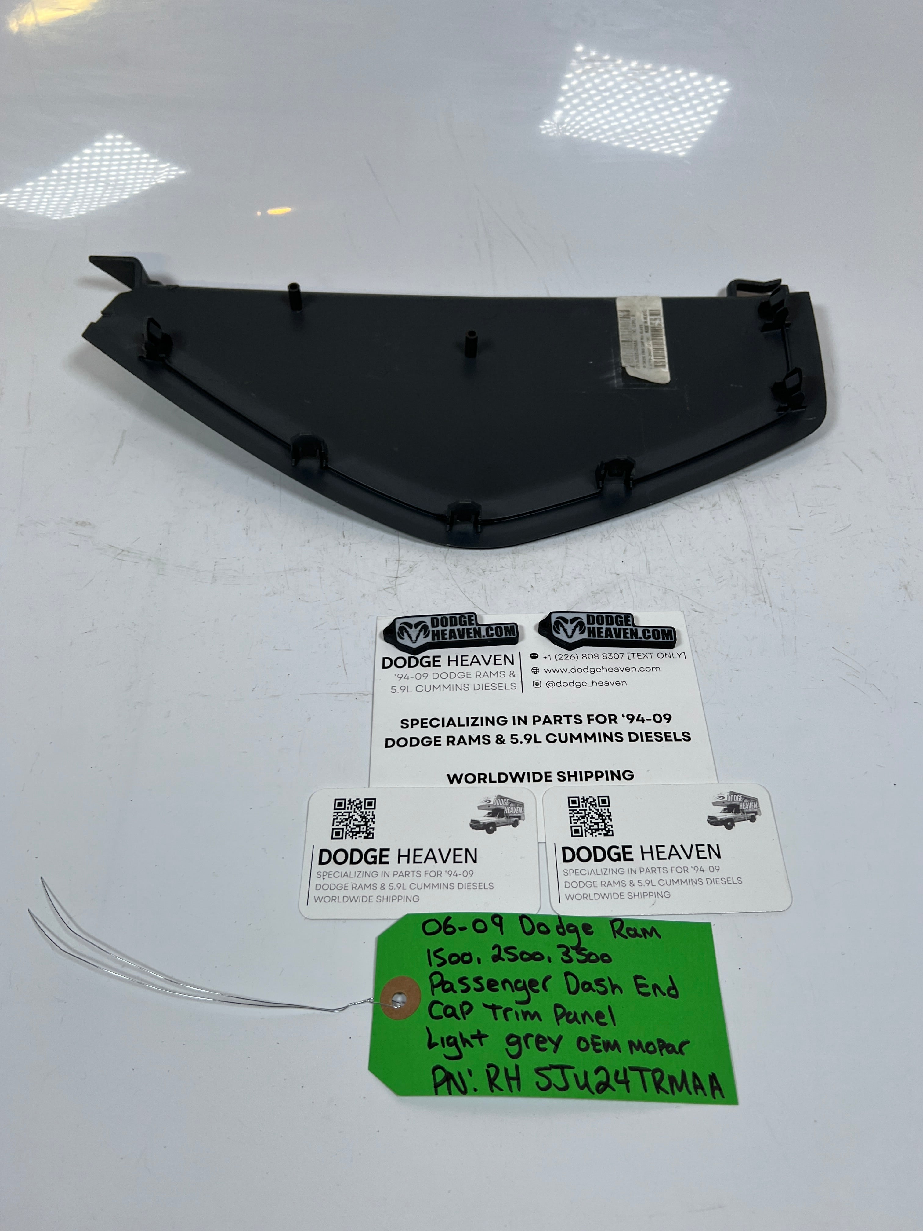 2006-2009 Dodge Ram 1500-3500 Passenger Dash End Cap Trim Panel Light Grey