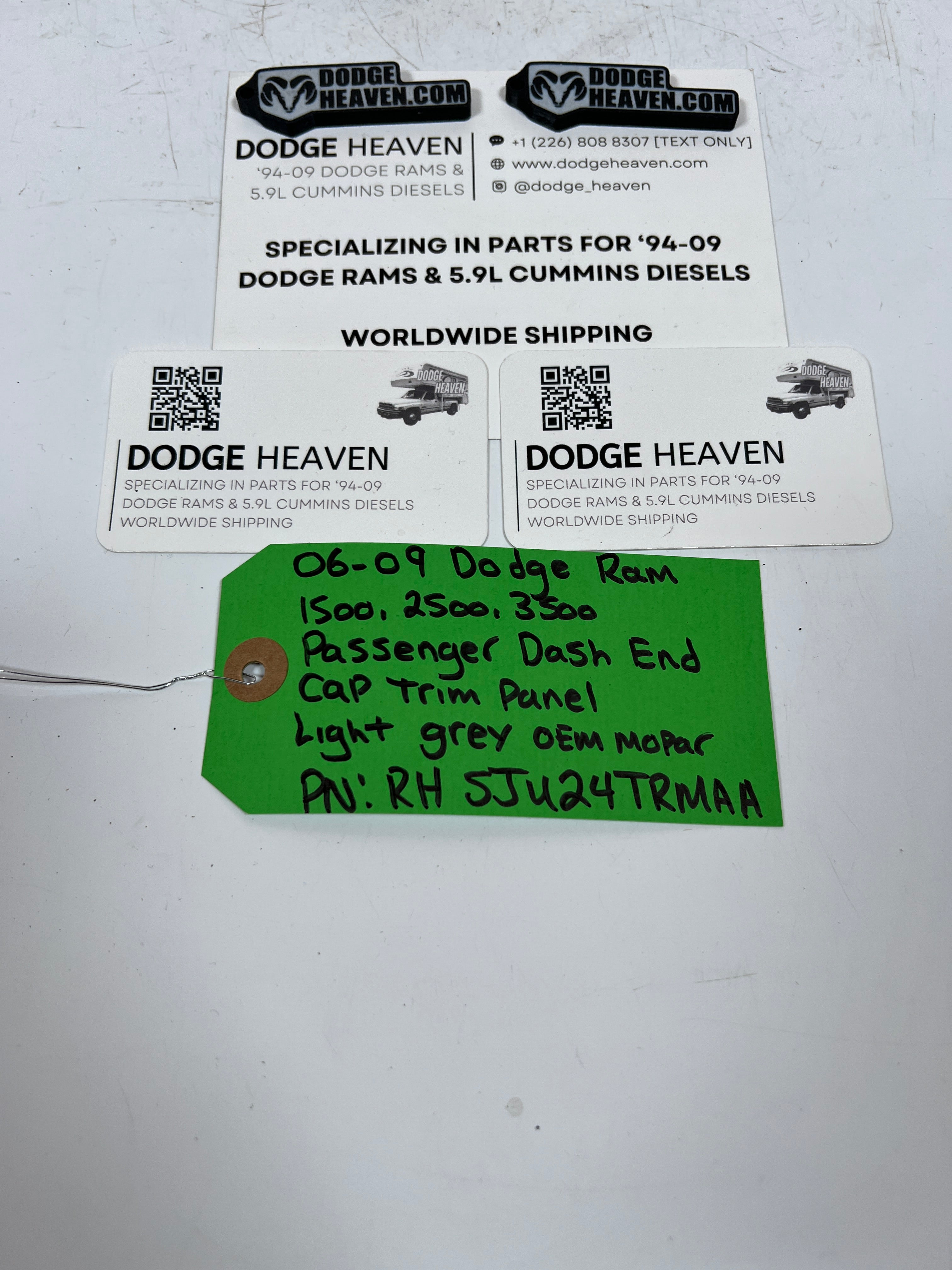 2006-2009 Dodge Ram 1500-3500 Passenger Dash End Cap Trim Panel Light Grey