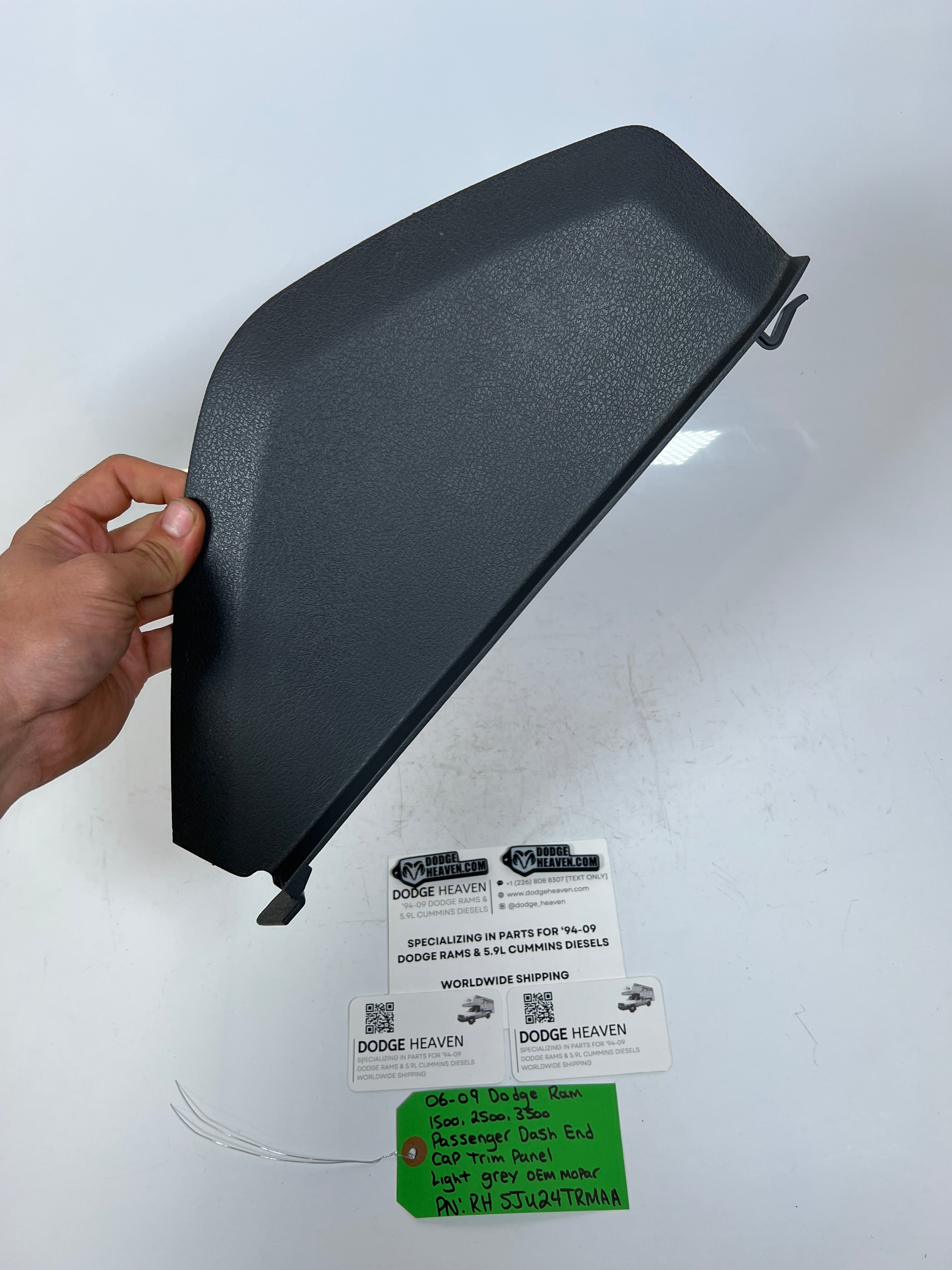 2006-2009 Dodge Ram 1500-3500 Passenger Dash End Cap Trim Panel Light Grey