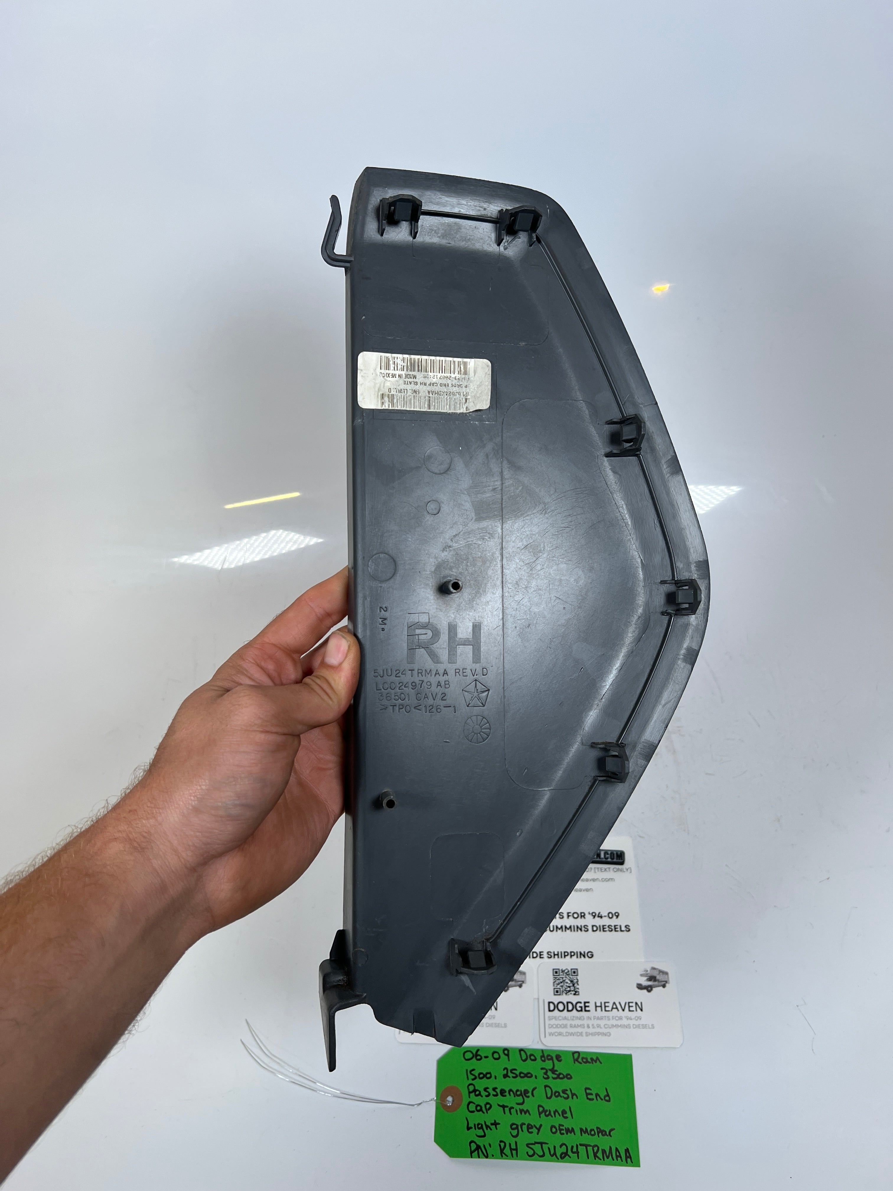 2006-2009 Dodge Ram 1500-3500 Passenger Dash End Cap Trim Panel Light Grey