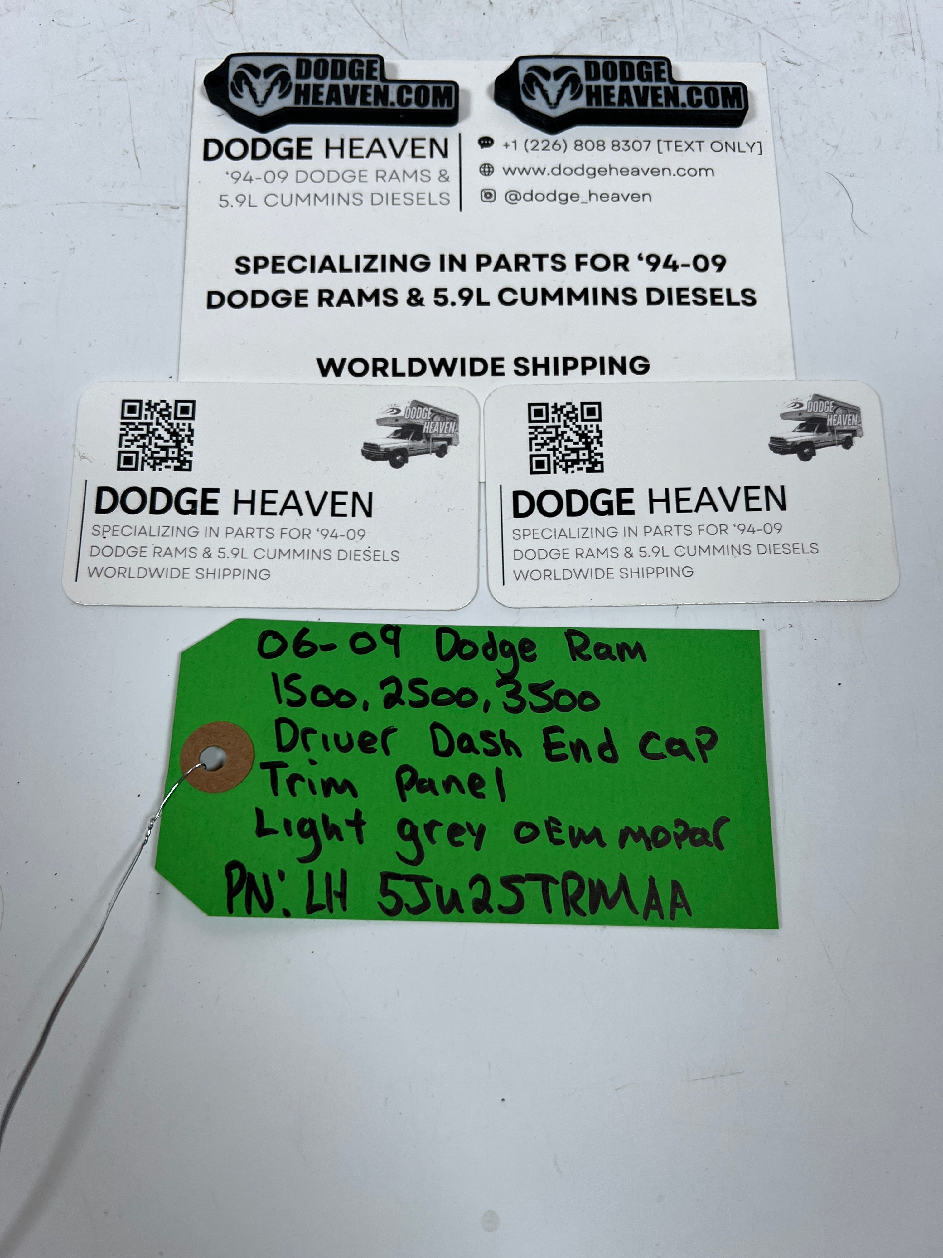 2006-2009 Dodge Ram 1500-3500 Driver LH Dash End Cap Trim Panel Light Grey