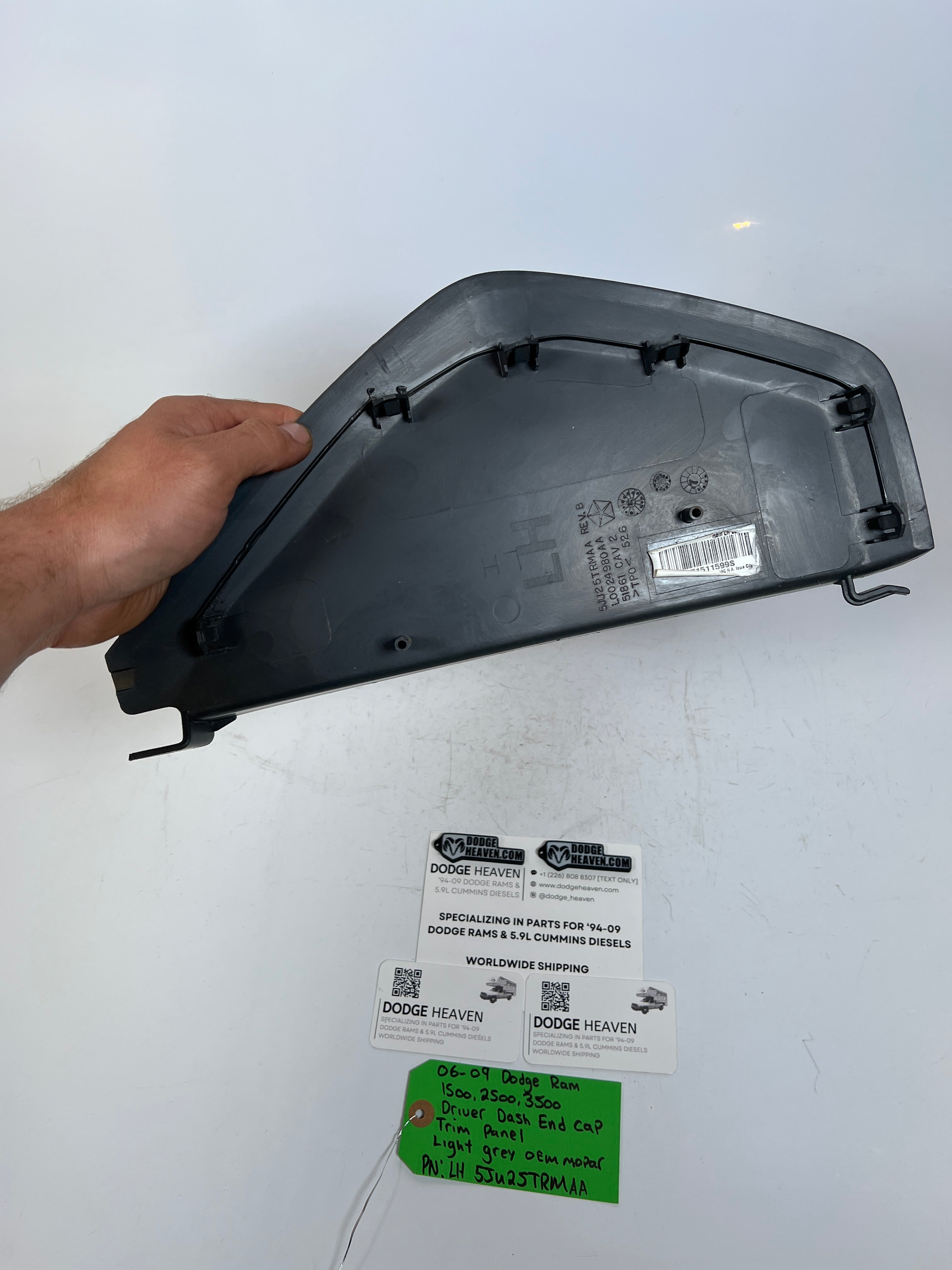 2006-2009 Dodge Ram 1500-3500 Driver LH Dash End Cap Trim Panel Light Grey