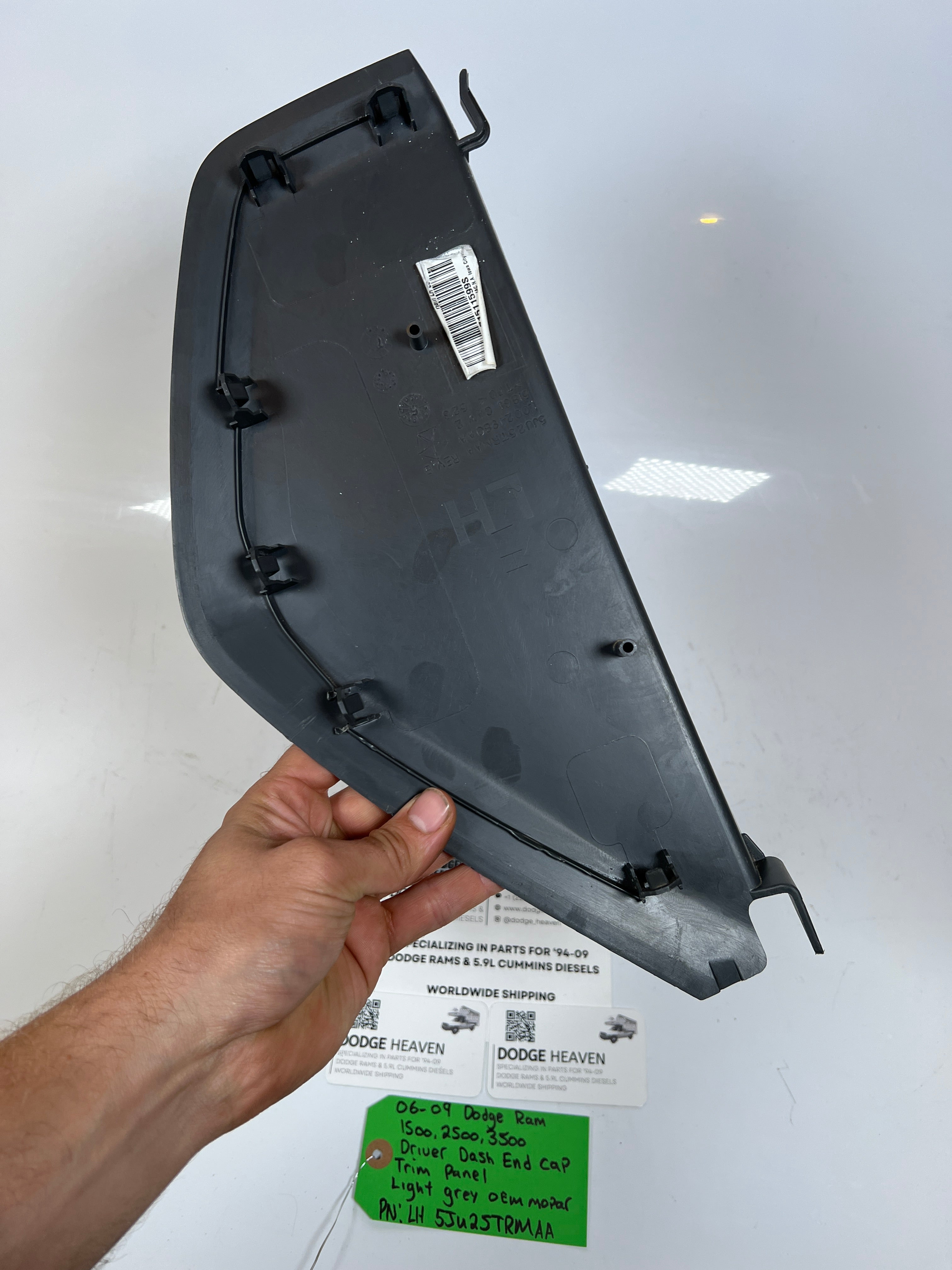 2006-2009 Dodge Ram 1500-3500 Driver LH Dash End Cap Trim Panel Light Grey