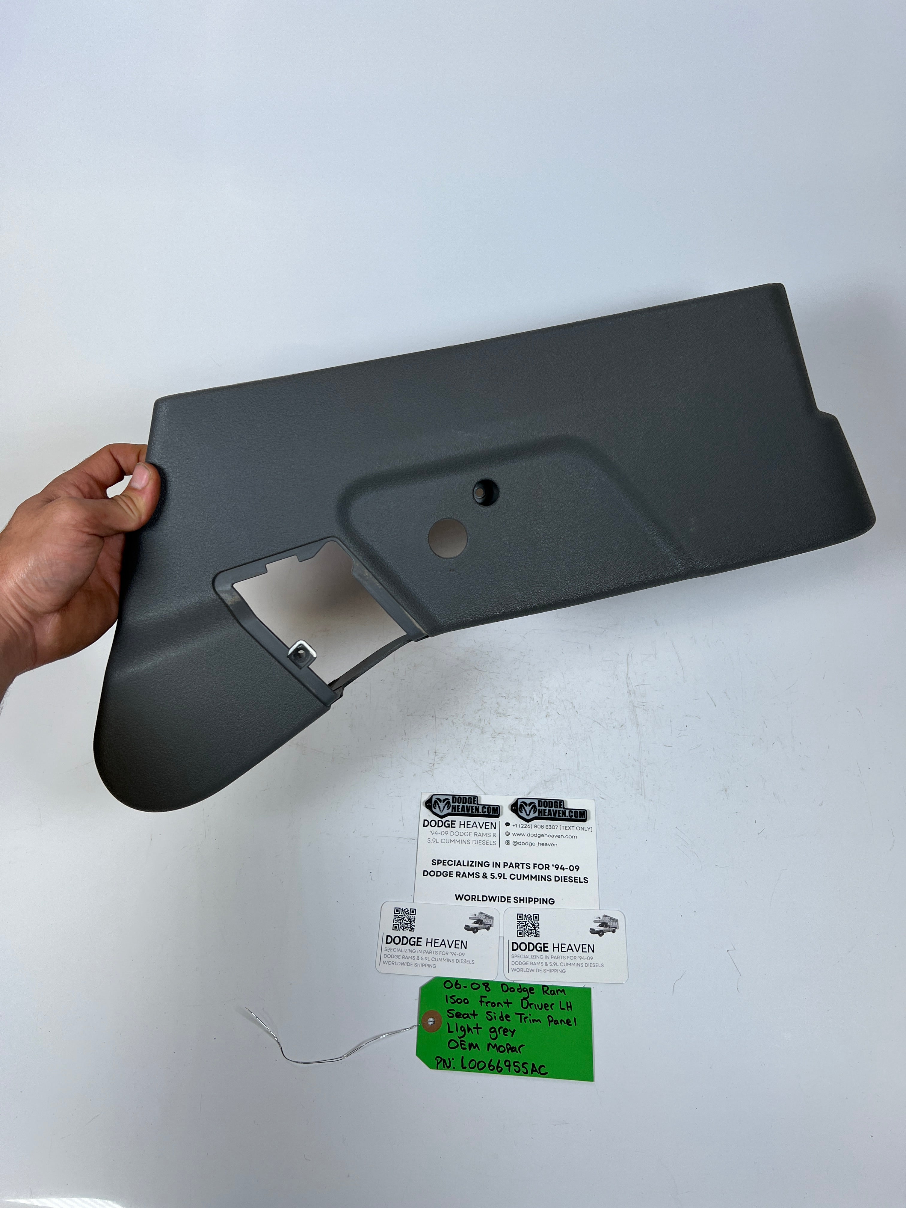 2006-2008 Dodge Ram 1500 Front Driver LH Seat Side Trim Panel Light Grey