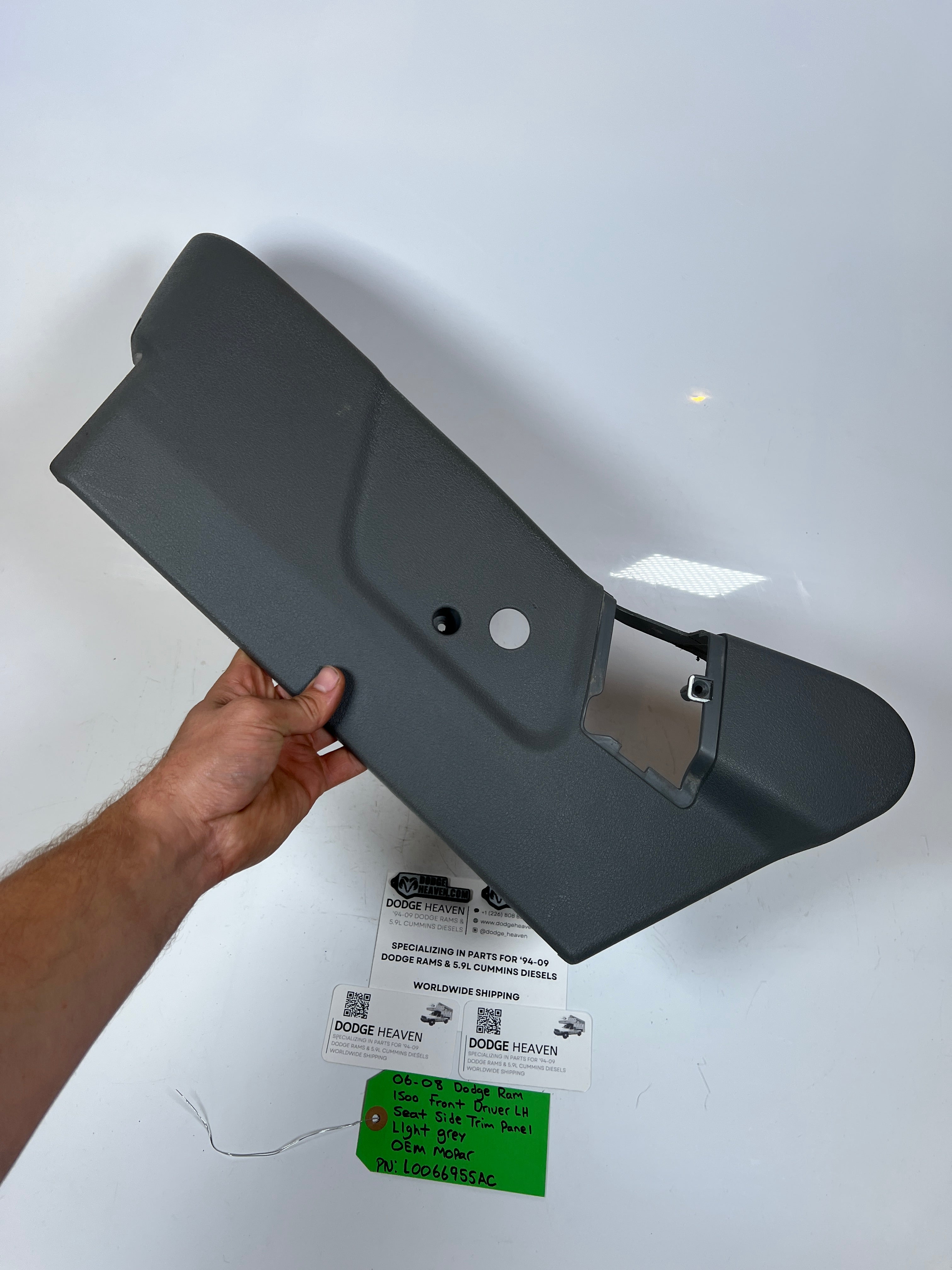 2006-2008 Dodge Ram 1500 Front Driver LH Seat Side Trim Panel Light Grey