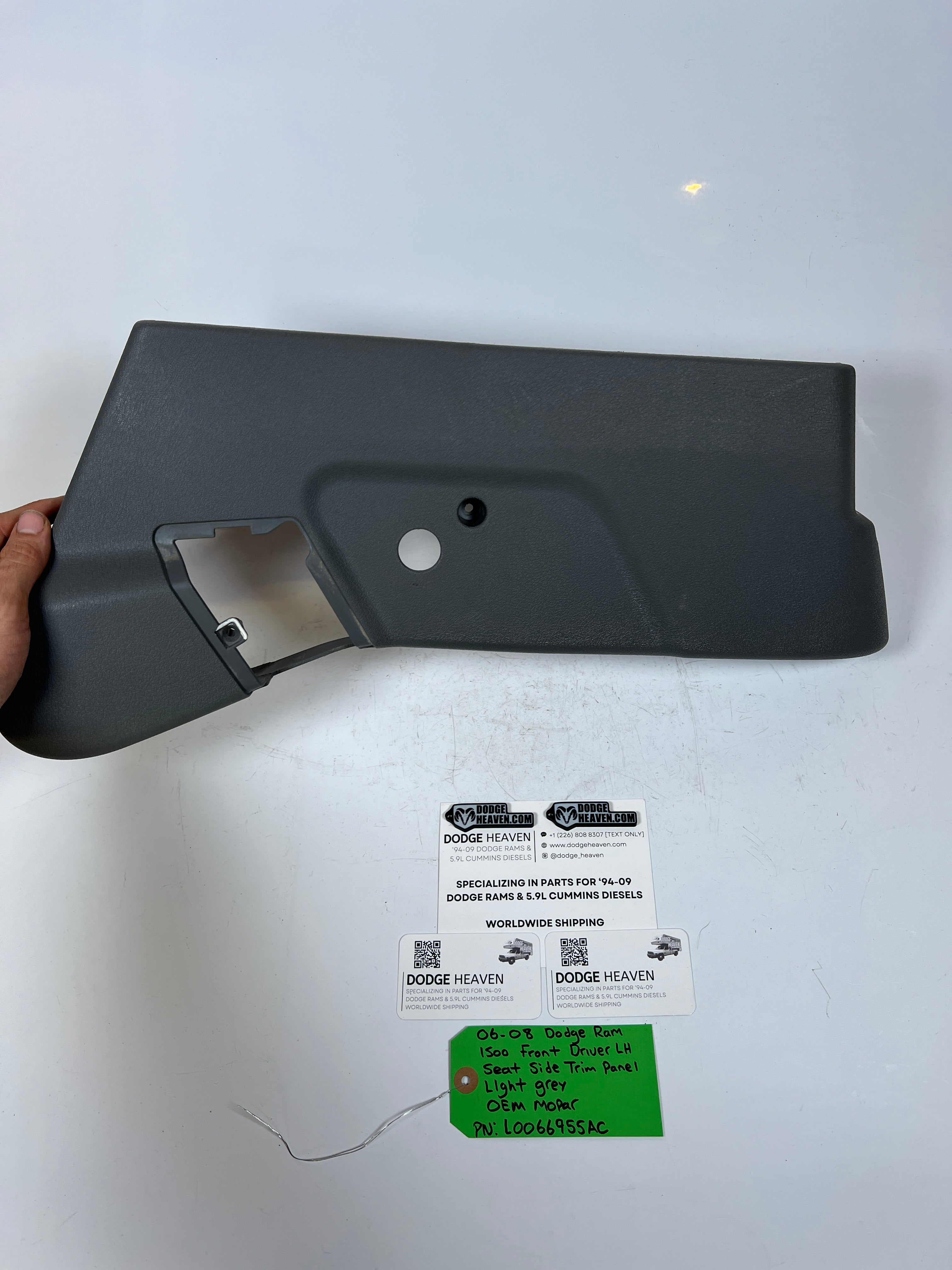 2006-2008 Dodge Ram 1500 Front Driver LH Seat Side Trim Panel Light Grey