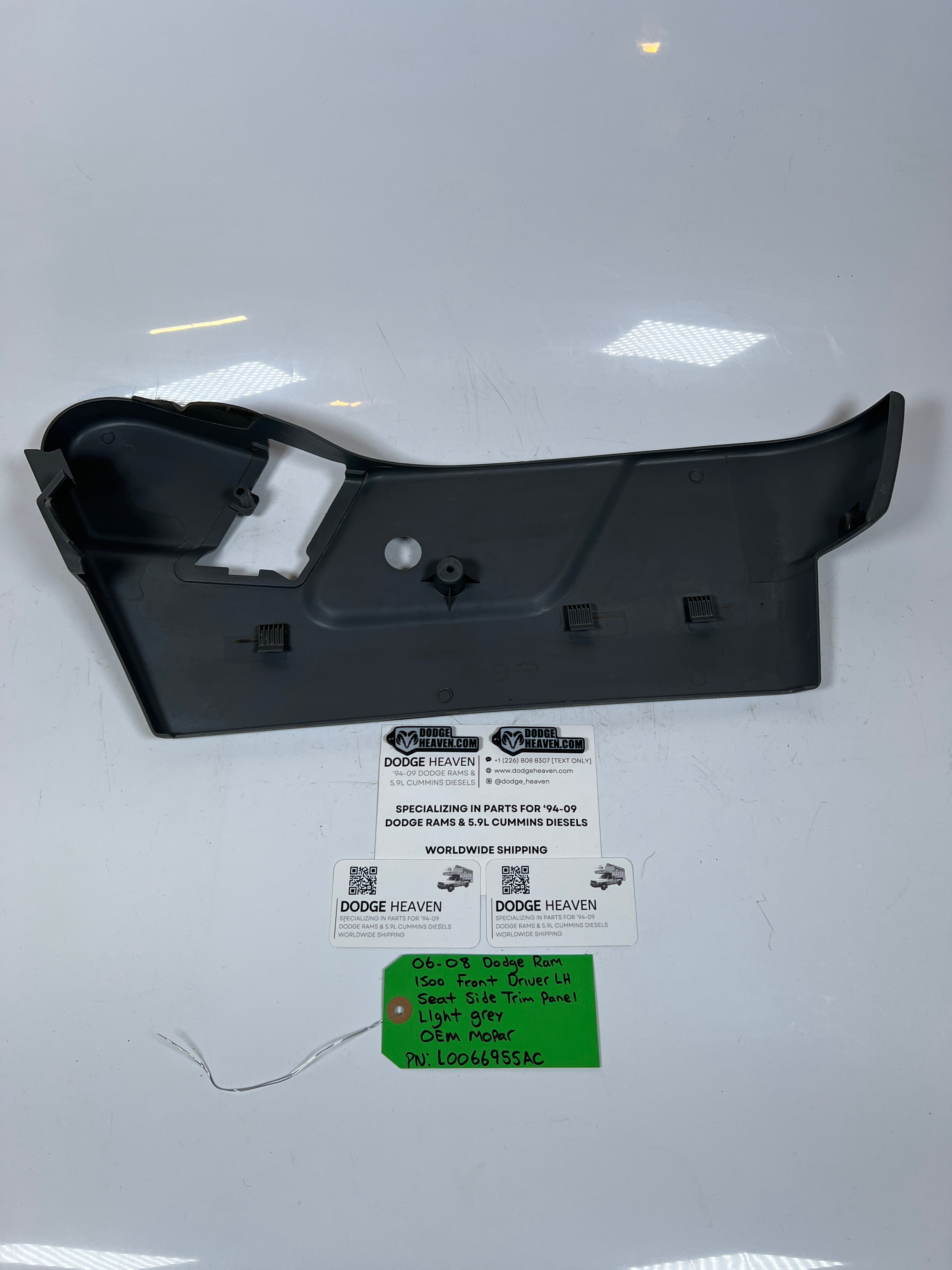2006-2008 Dodge Ram 1500 Front Driver LH Seat Side Trim Panel Light Grey
