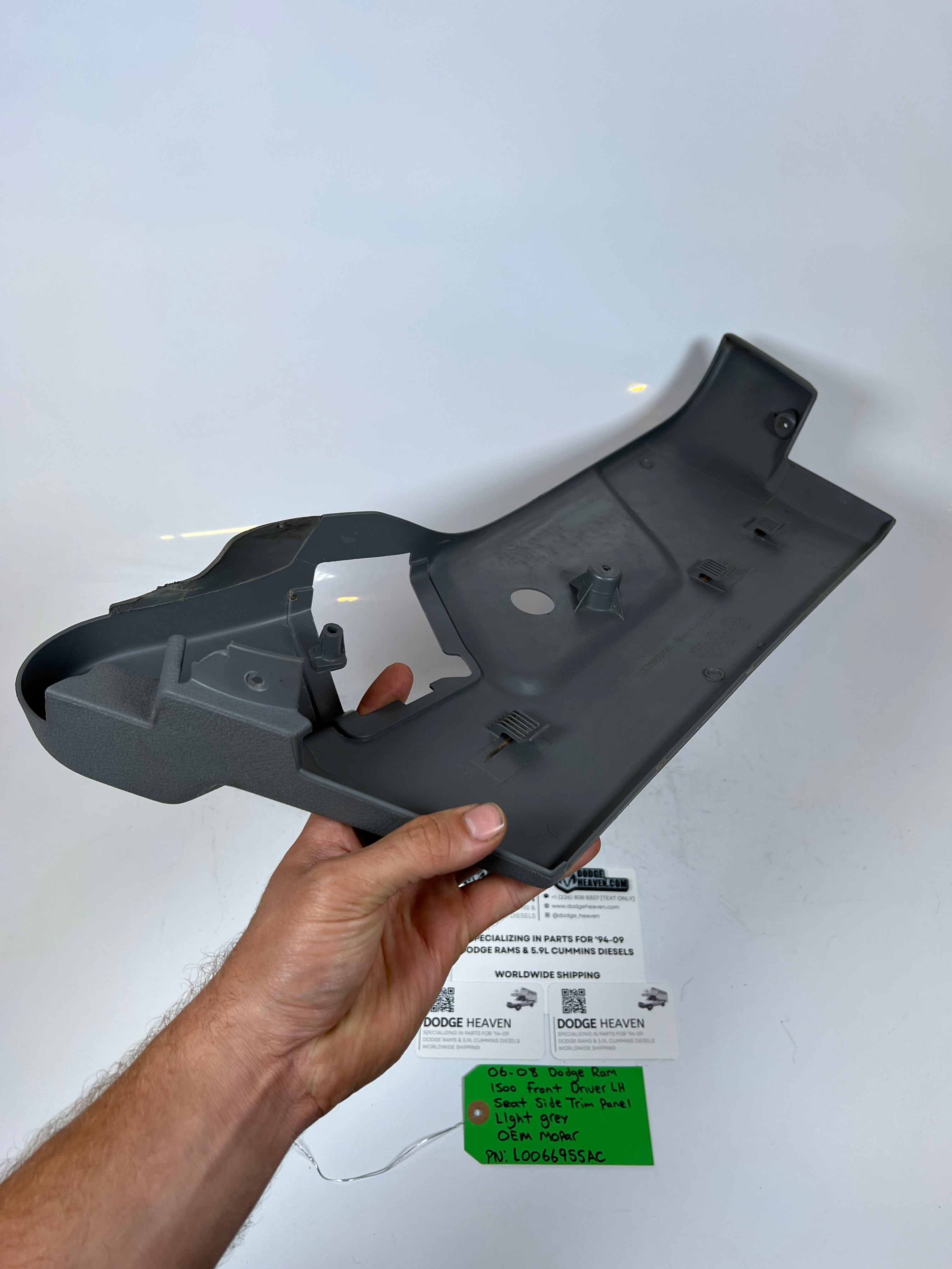 2006-2008 Dodge Ram 1500 Front Driver LH Seat Side Trim Panel Light Grey