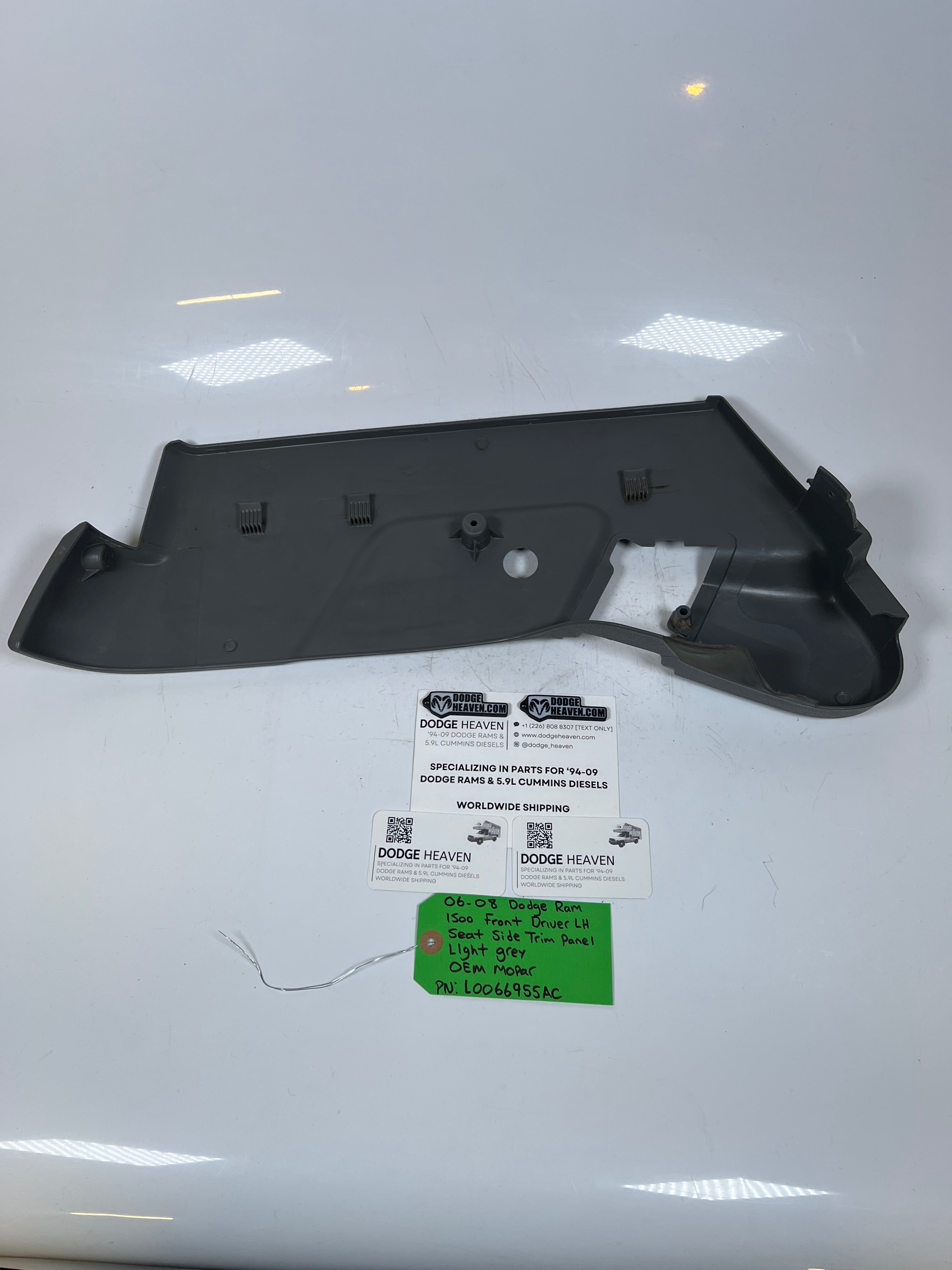 2006-2008 Dodge Ram 1500 Front Driver LH Seat Side Trim Panel Light Grey
