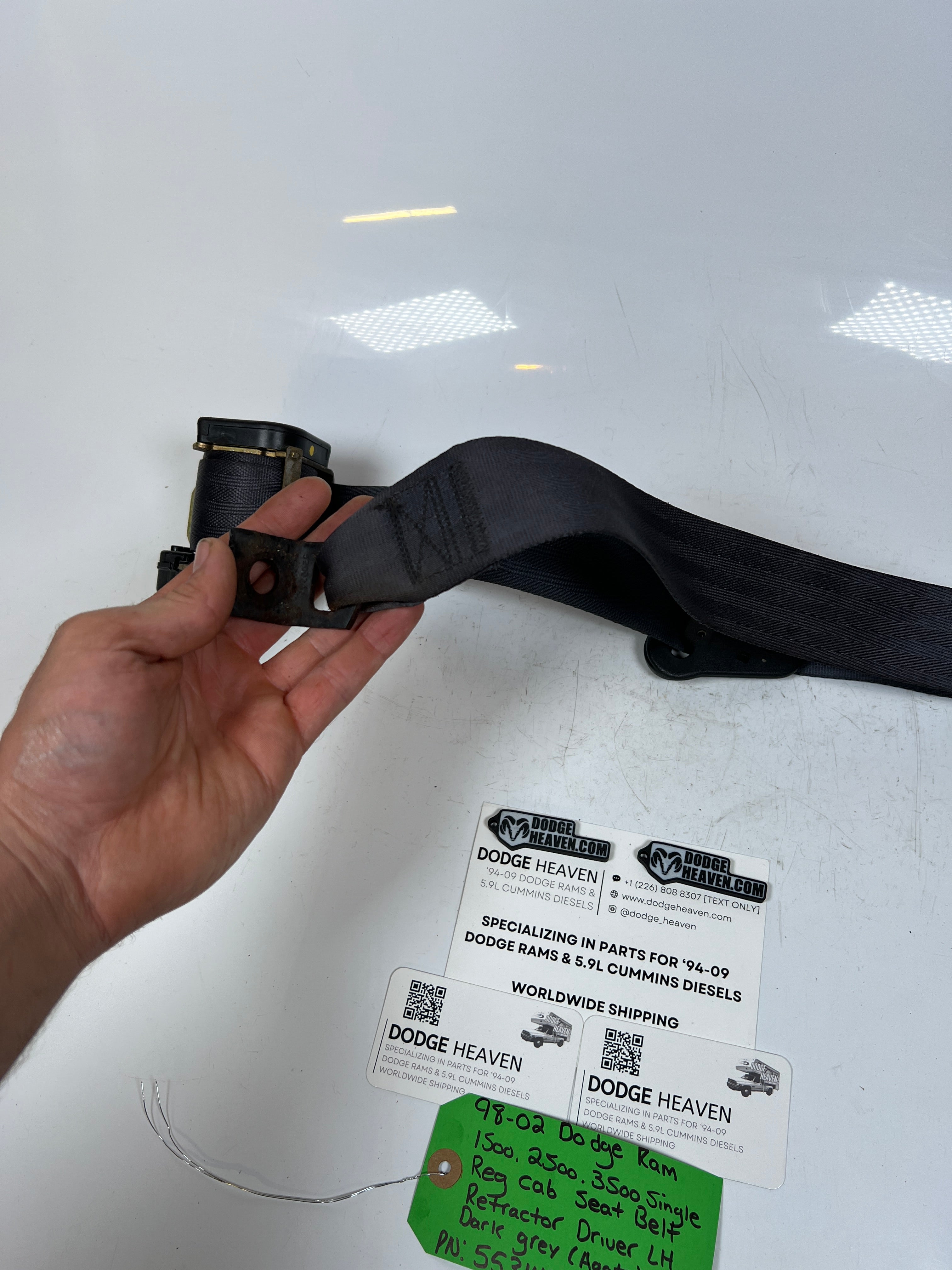 1998-2002 Dodge Ram Single Cab Seat Belt Retractor Driver LH Dark Grey