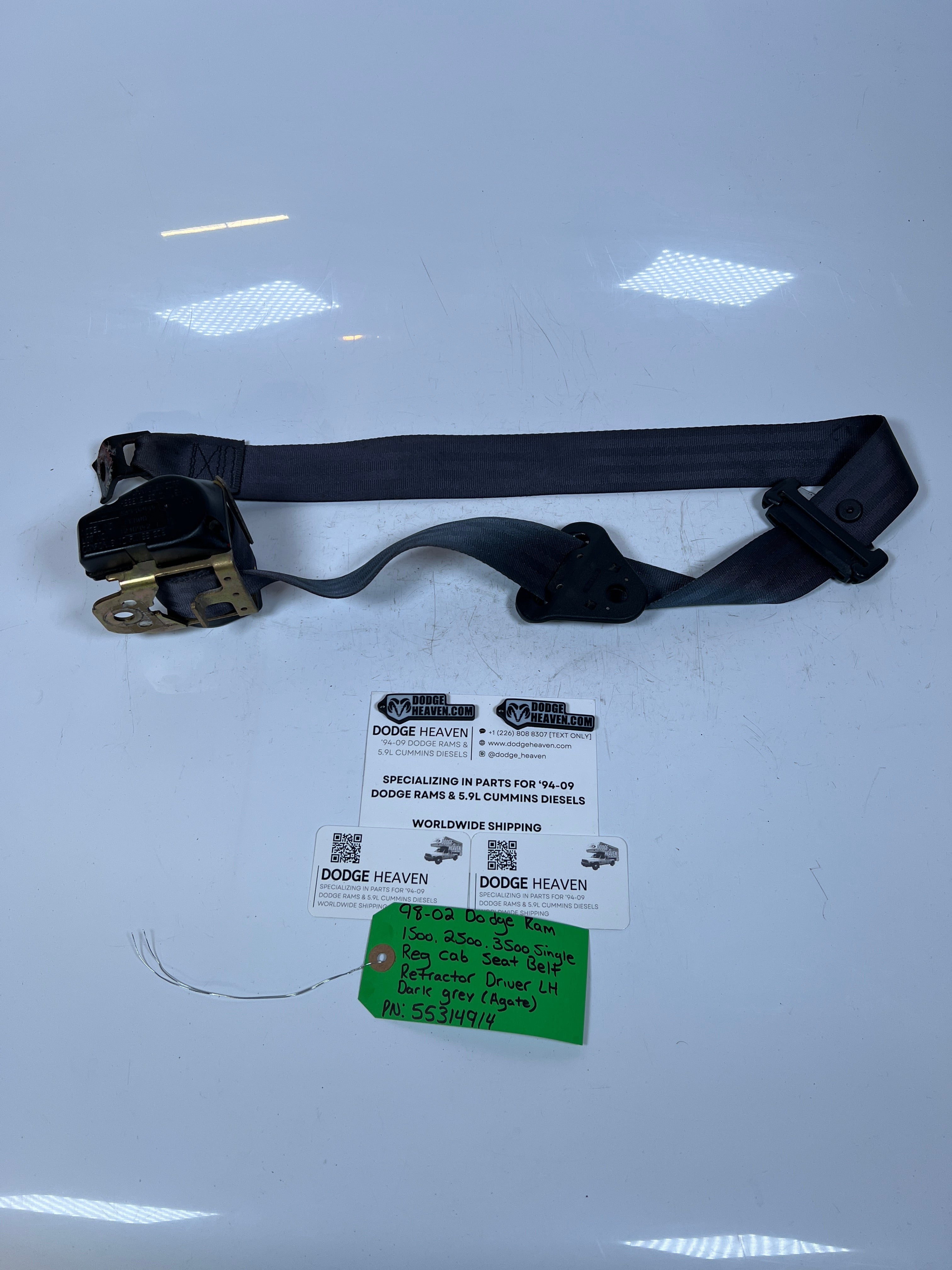 1998-2002 Dodge Ram Single Cab Seat Belt Retractor Driver LH Dark Grey