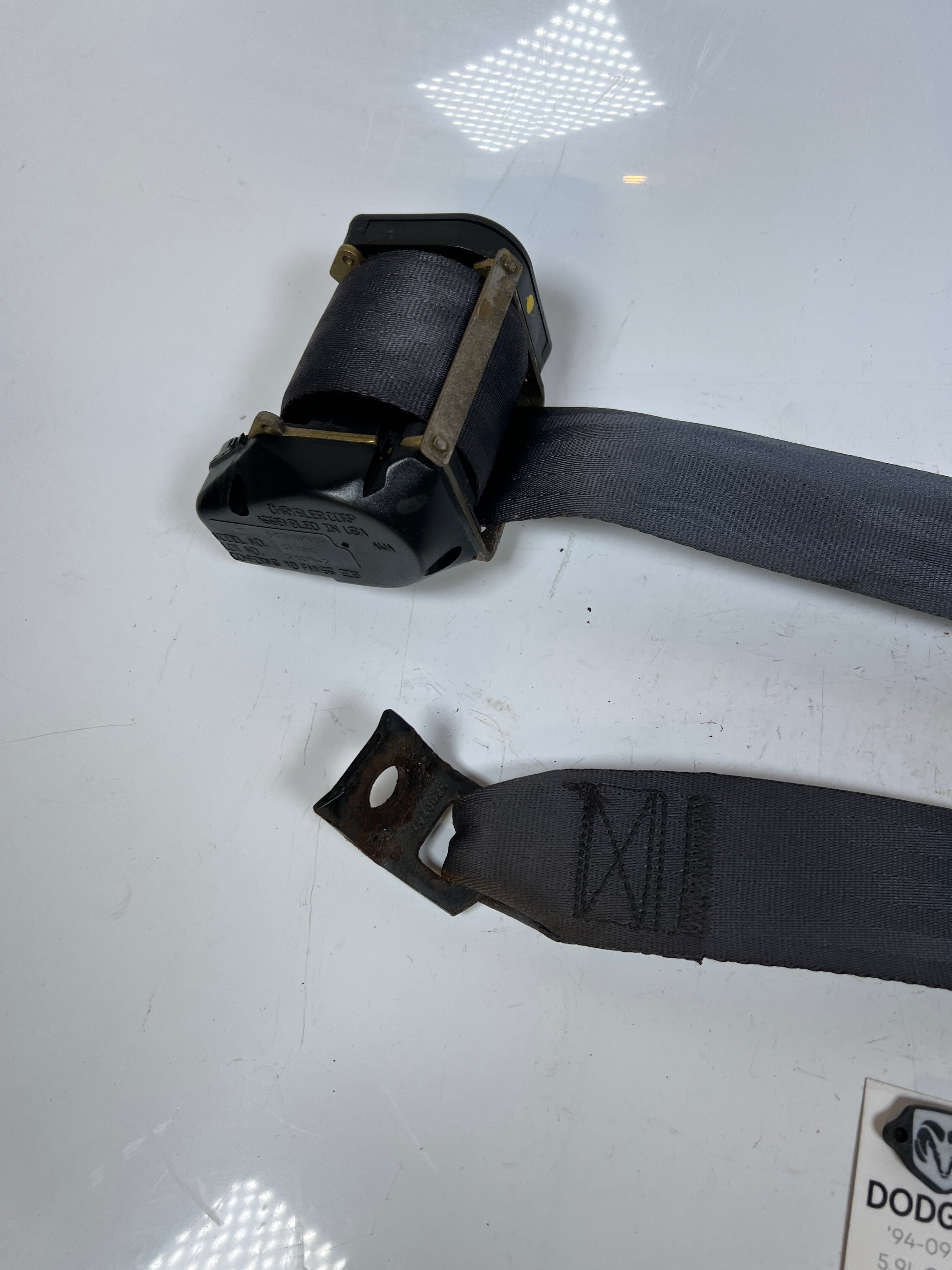 1998-2002 Dodge Ram Single Cab Seat Belt Retractor Driver LH Dark Grey