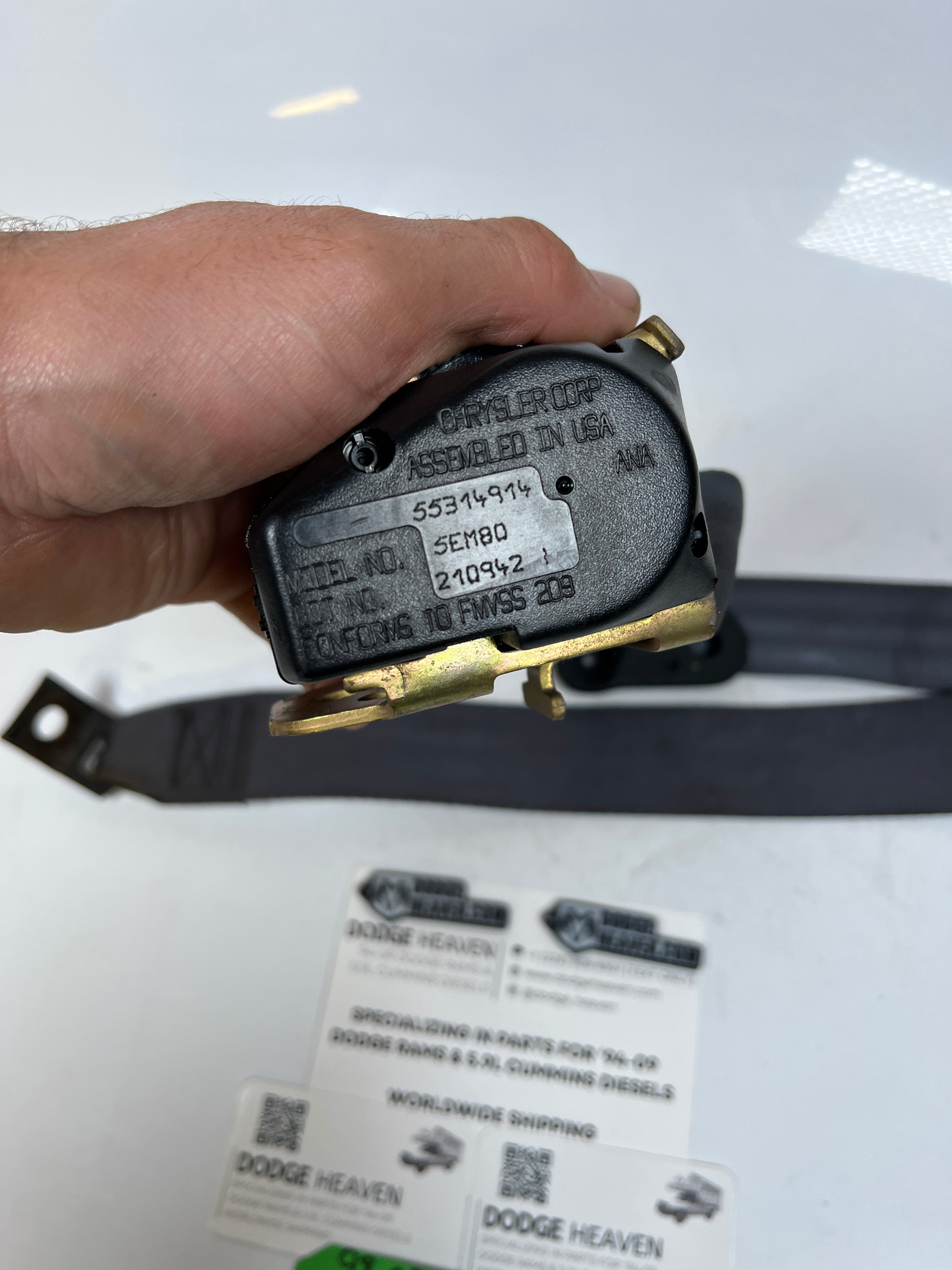 1998-2002 Dodge Ram Single Cab Seat Belt Retractor Driver LH Dark Grey