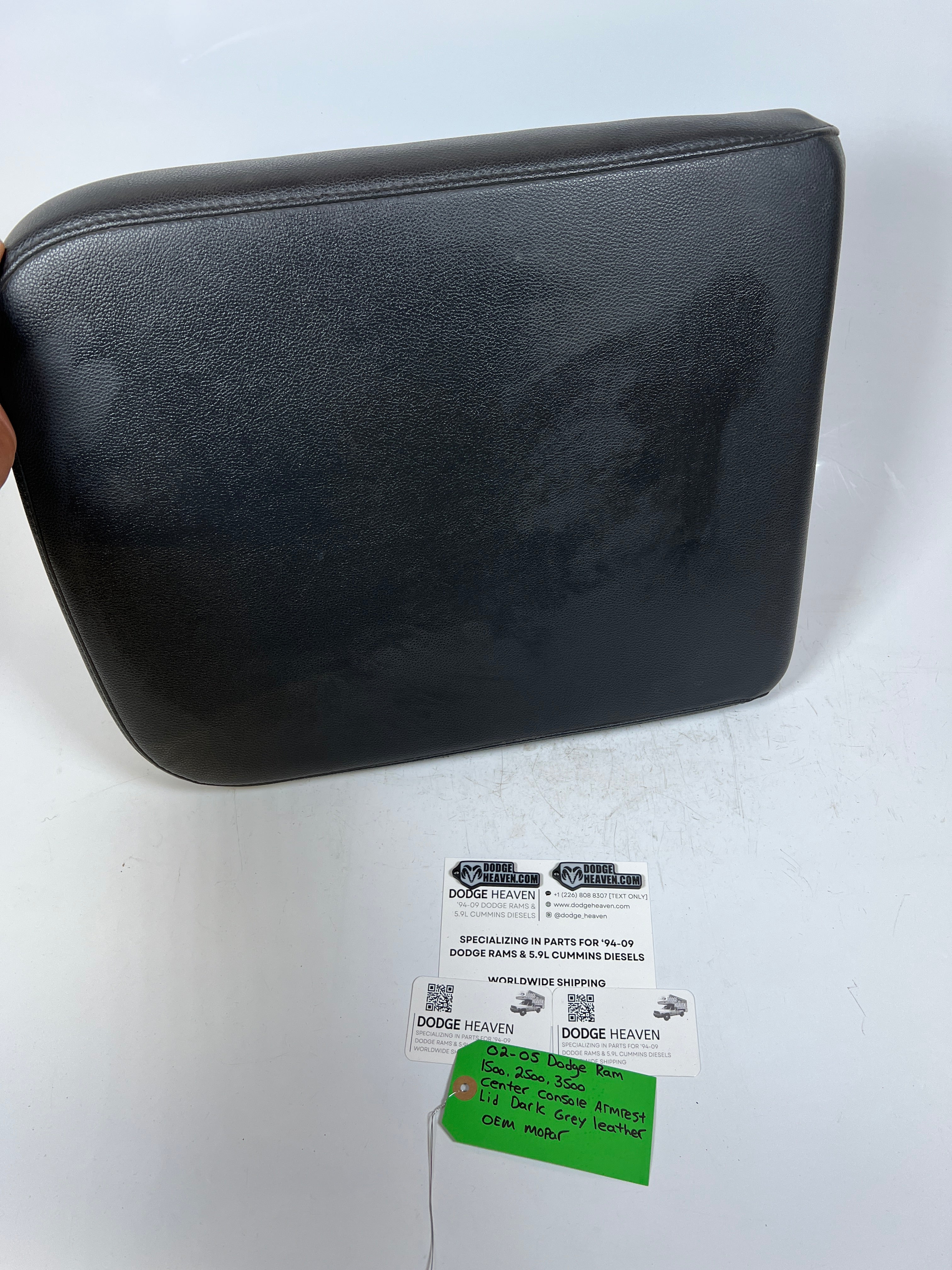 2002-2005 Dodge Ram 1500-3500 Center Console Armrest Lid Dark Grey Leather